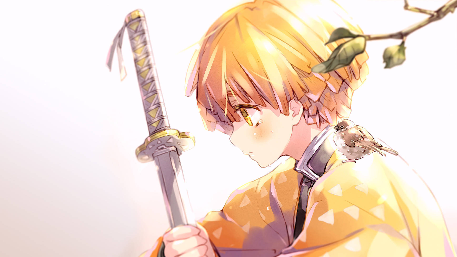 Demon Slayer Zenitsu Güneş Işığında Duvar Kağıdı