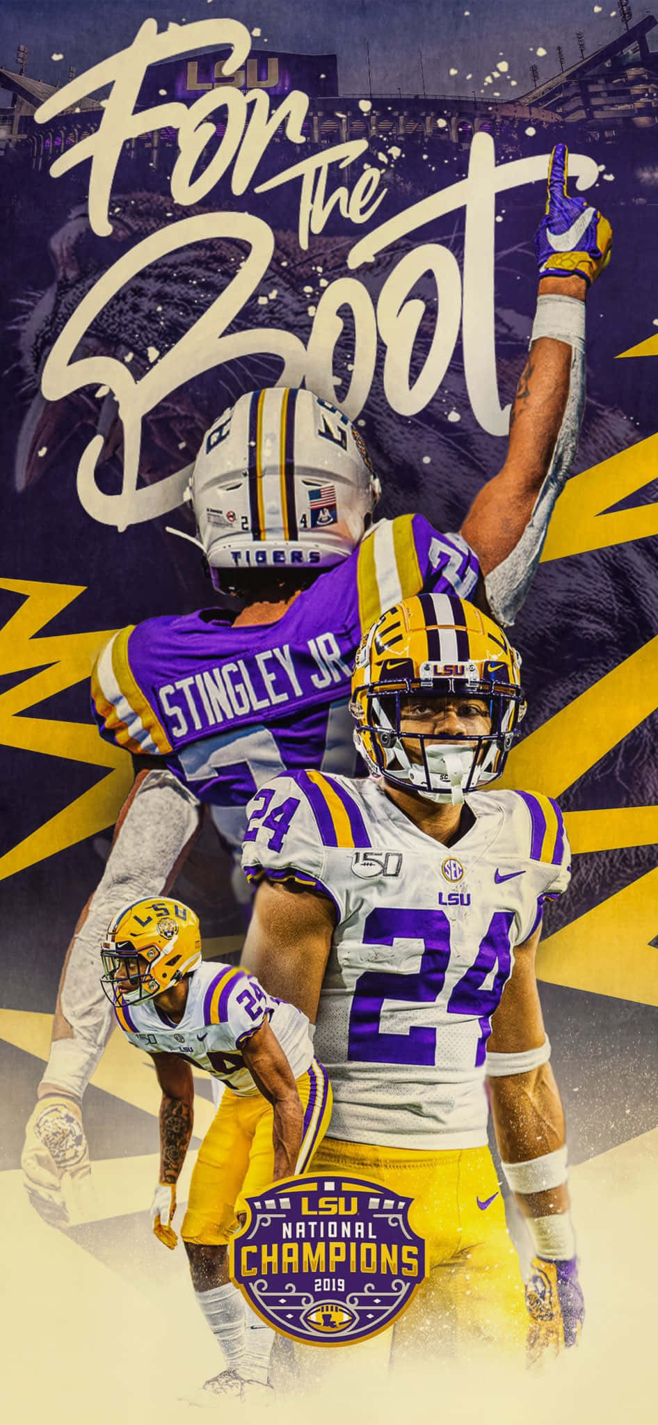 Derek Stingley Jr 2019 NCAA Şampiyonları Duvar Kağıdı