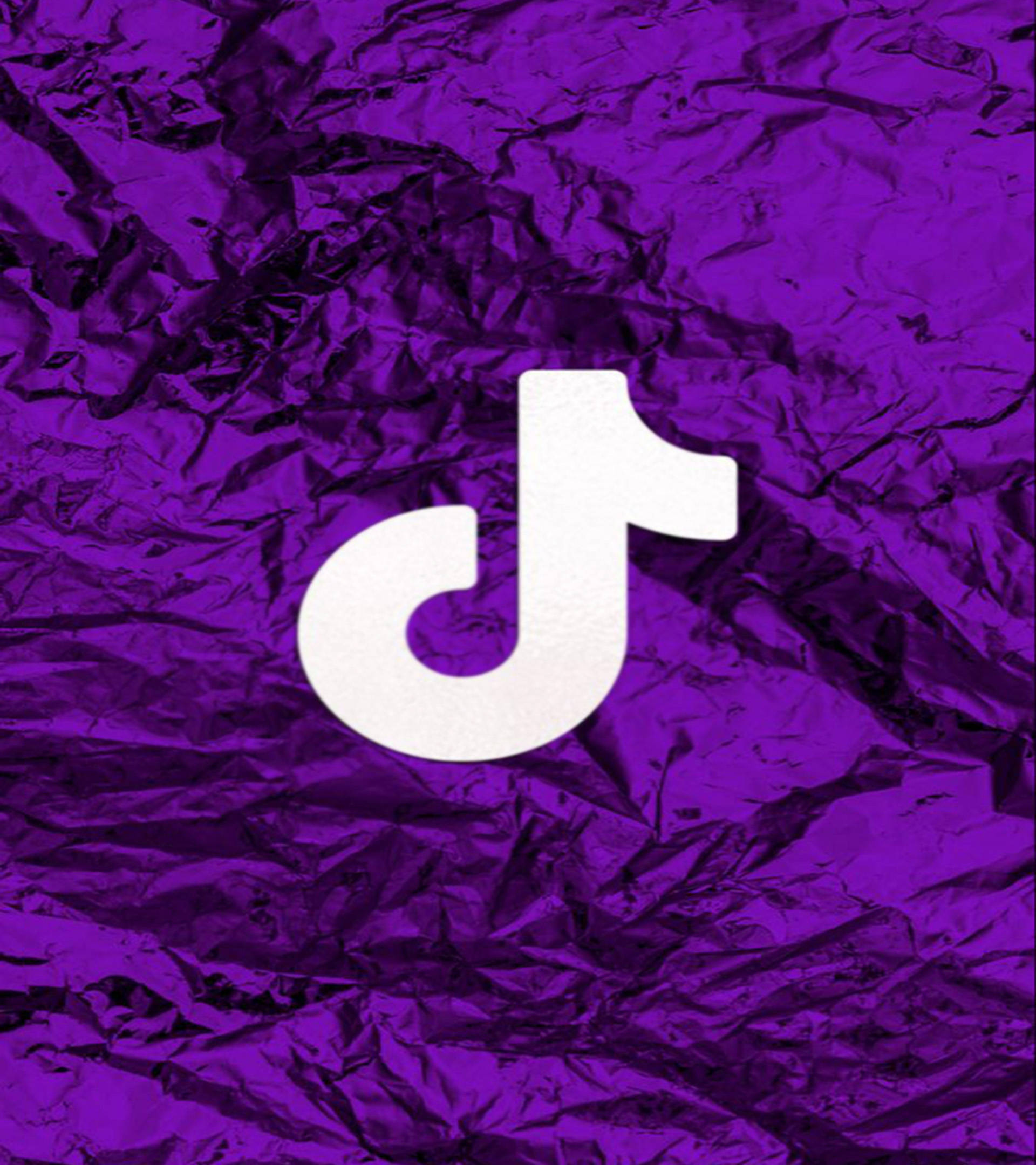 Derin Mor Örtülü Kumaş TikTok Logosu Duvar Kağıdı