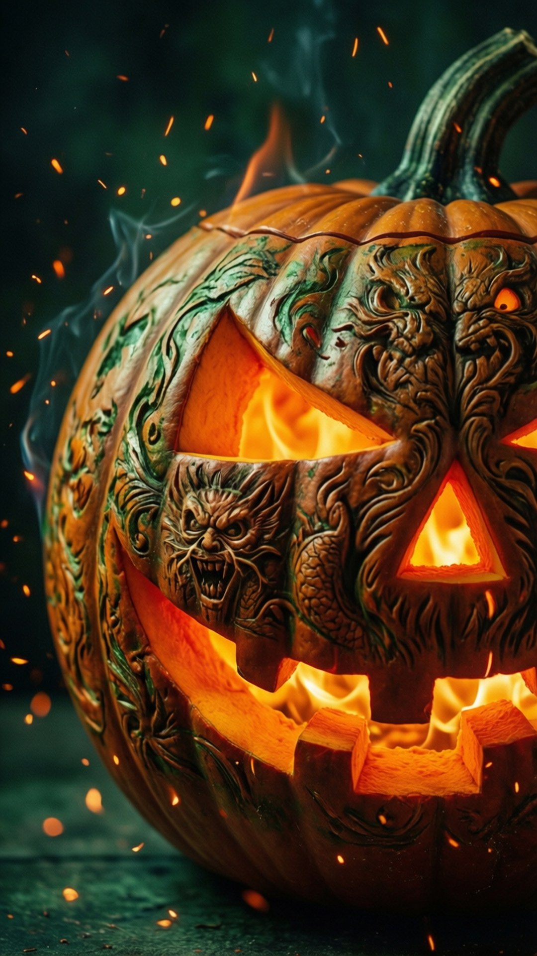 Detaylı Jack-O'-Lantern Duvar Kağıdı