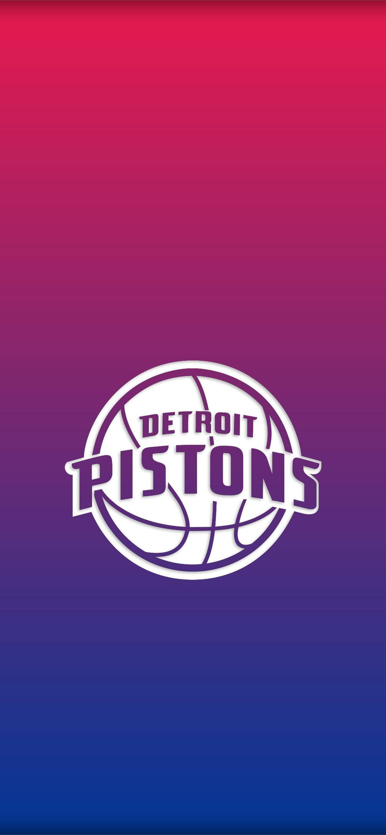 Detroit Pistons İki Tonlu Beyaz Logo Duvar Kağıdı
