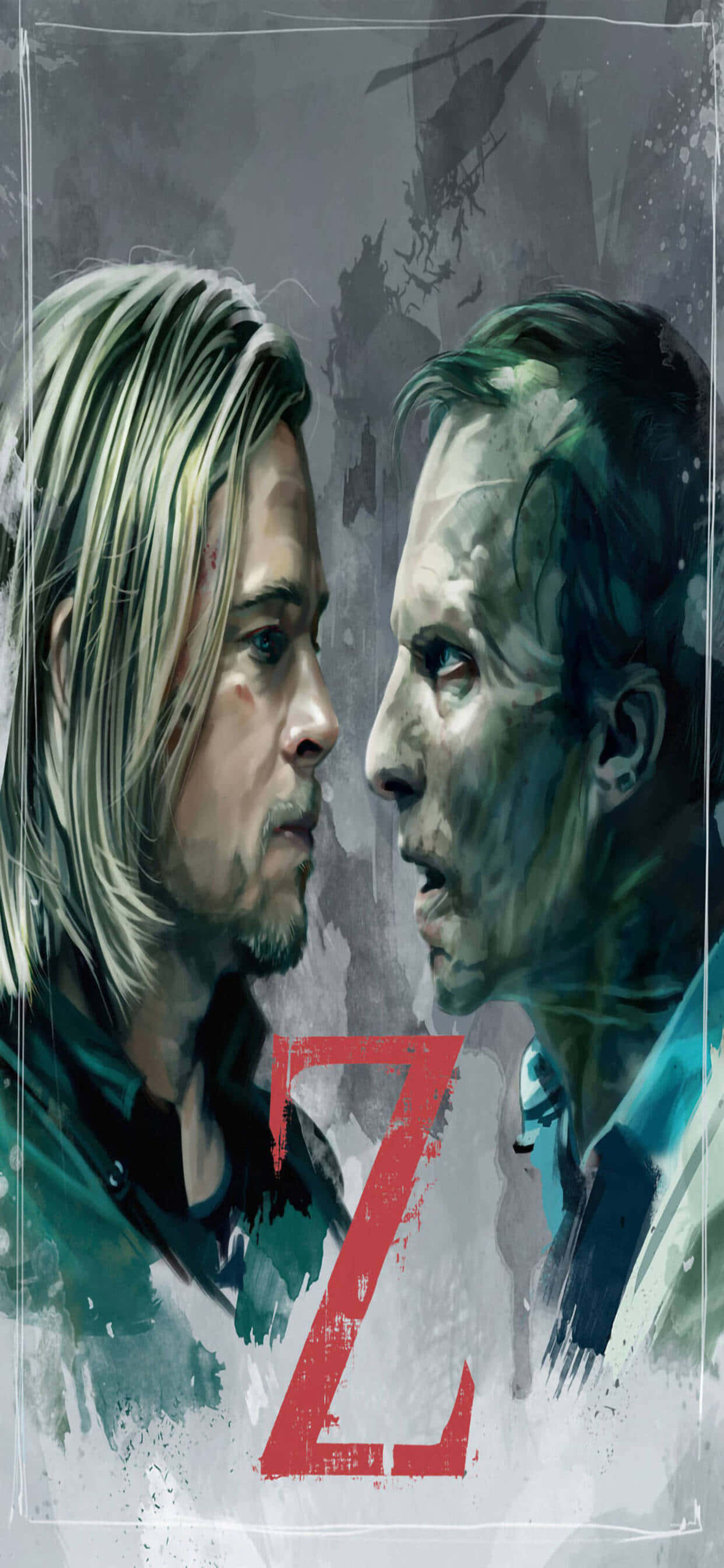 Dijital Boyama iPhone XS Max World War Z Arkaplanı Duvar Kağıdı