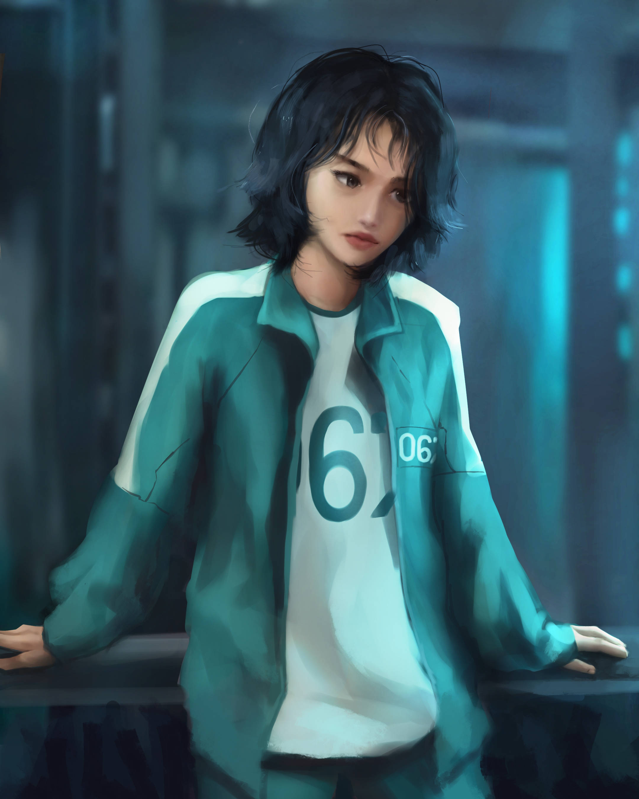 Dijital Sanat Oyuncu 067 Squid Game Duvar Kağıdı