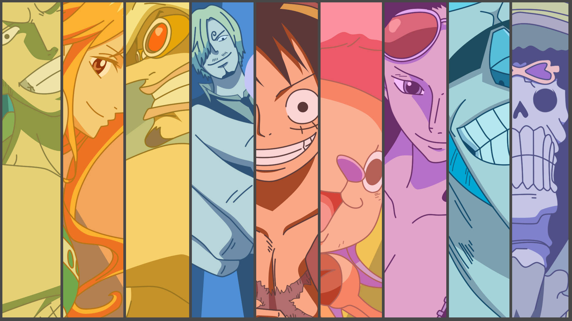 Dikey Kolaj One Piece Masaüstü Duvar Kağıdı