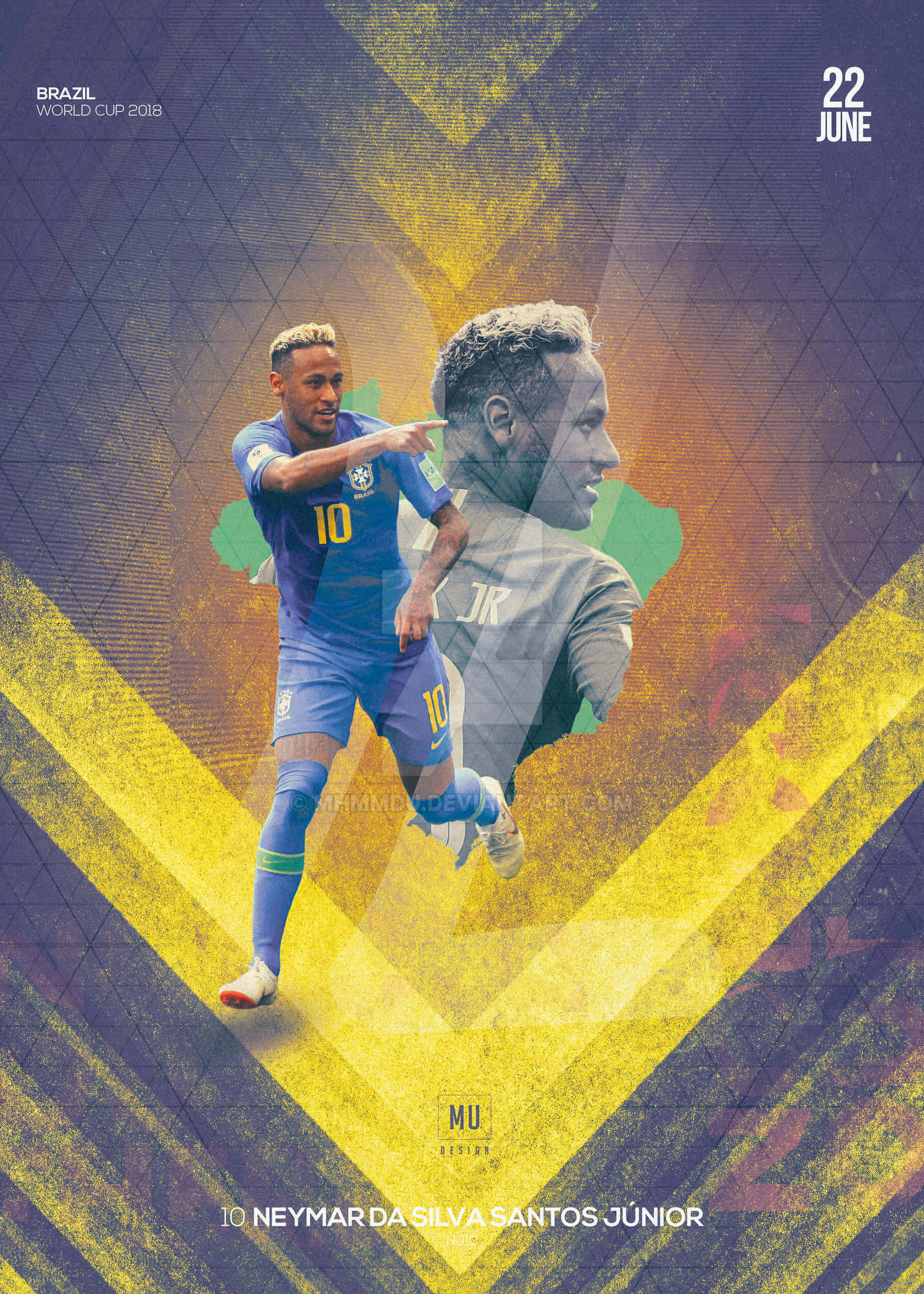 Dinamik Neymar Jr profesyonel bir futbol maçında hareket halinde Duvar Kağıdı