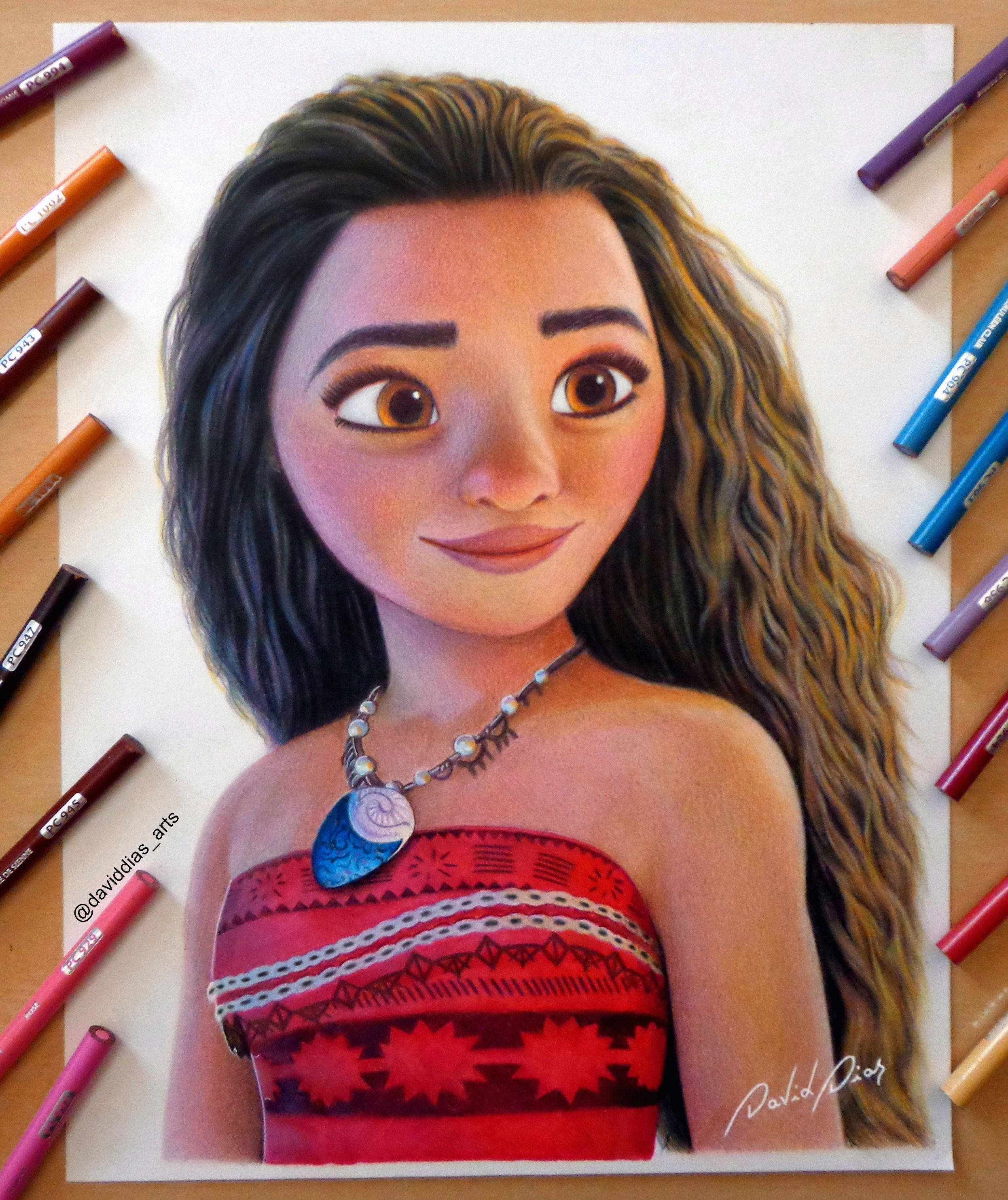 Disney'in Moana'sının Büyüleyici Kurşun Kalem Çizimi Duvar Kağıdı