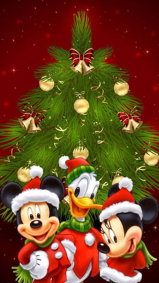 Disney Noel iPhone Mickey ve Neşeli Arkadaşları Duvar Kağıdı