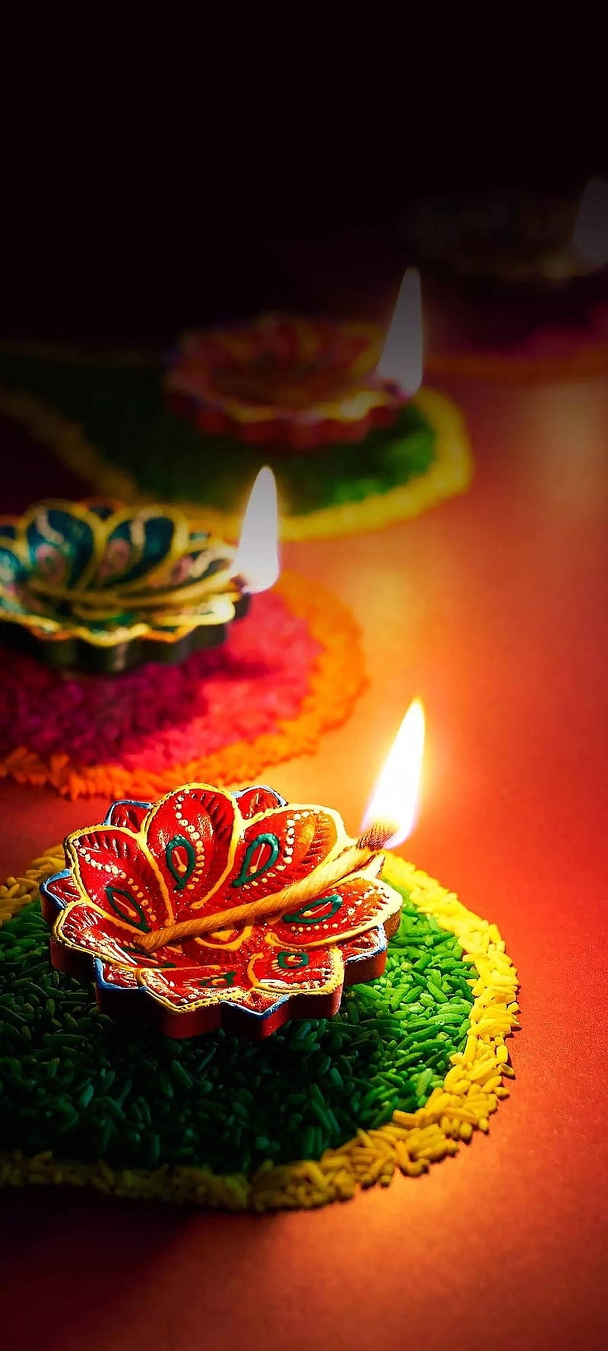 Diwali Yağ Lambaları Duvar Kağıdı