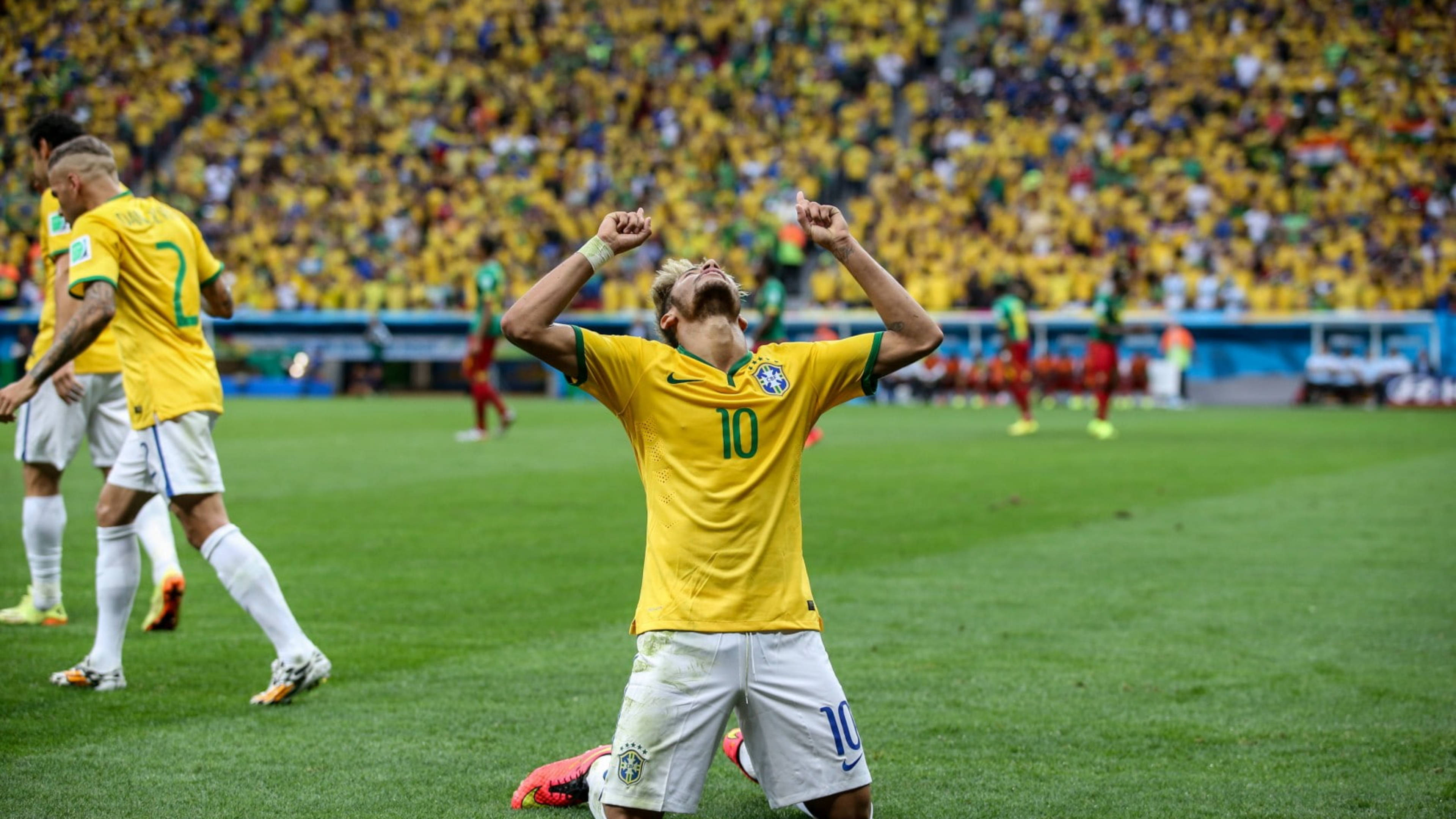 Diz Çökmüş Neymar 4K Duvar Kağıdı