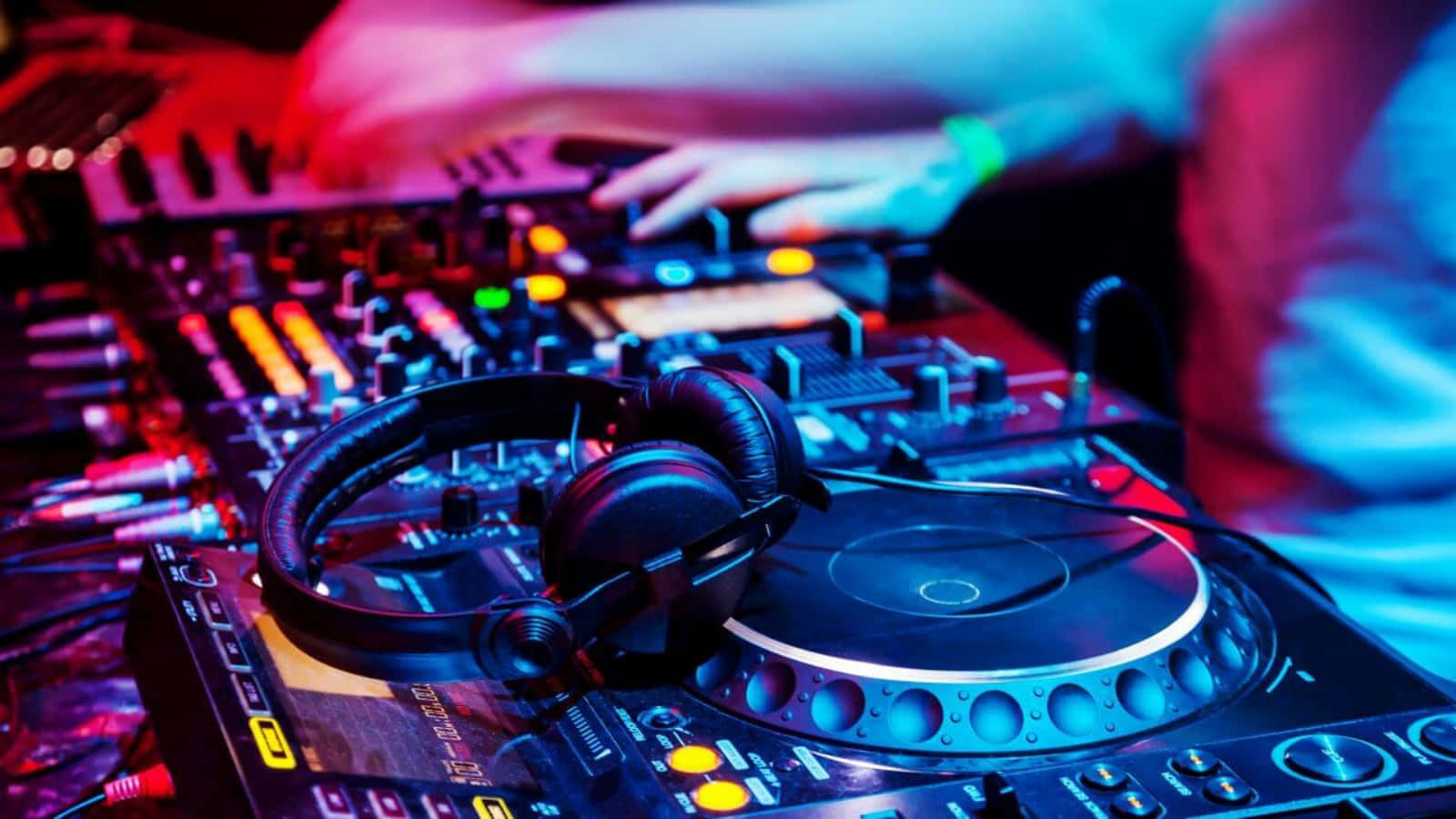 DJ Kabin Gece Kulübü Müzik Görseli Duvar Kağıdı