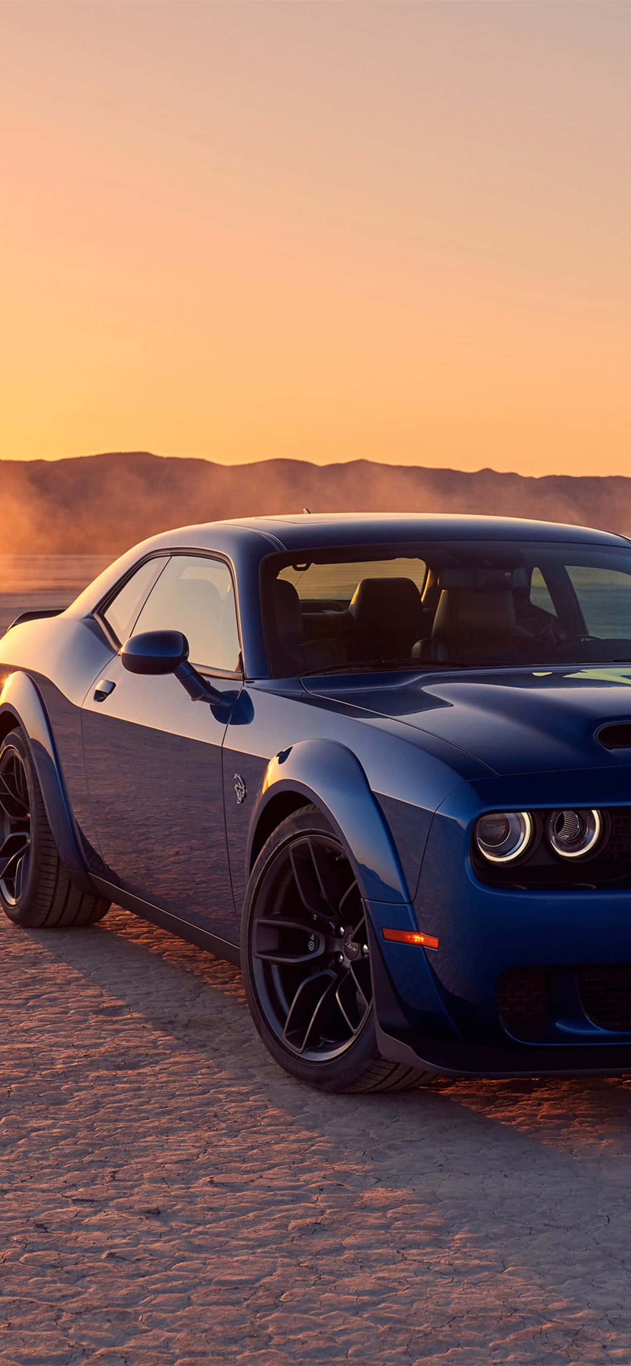 Dodge Hellcat Gün Batımı Gökyüzü Duvar Kağıdı
