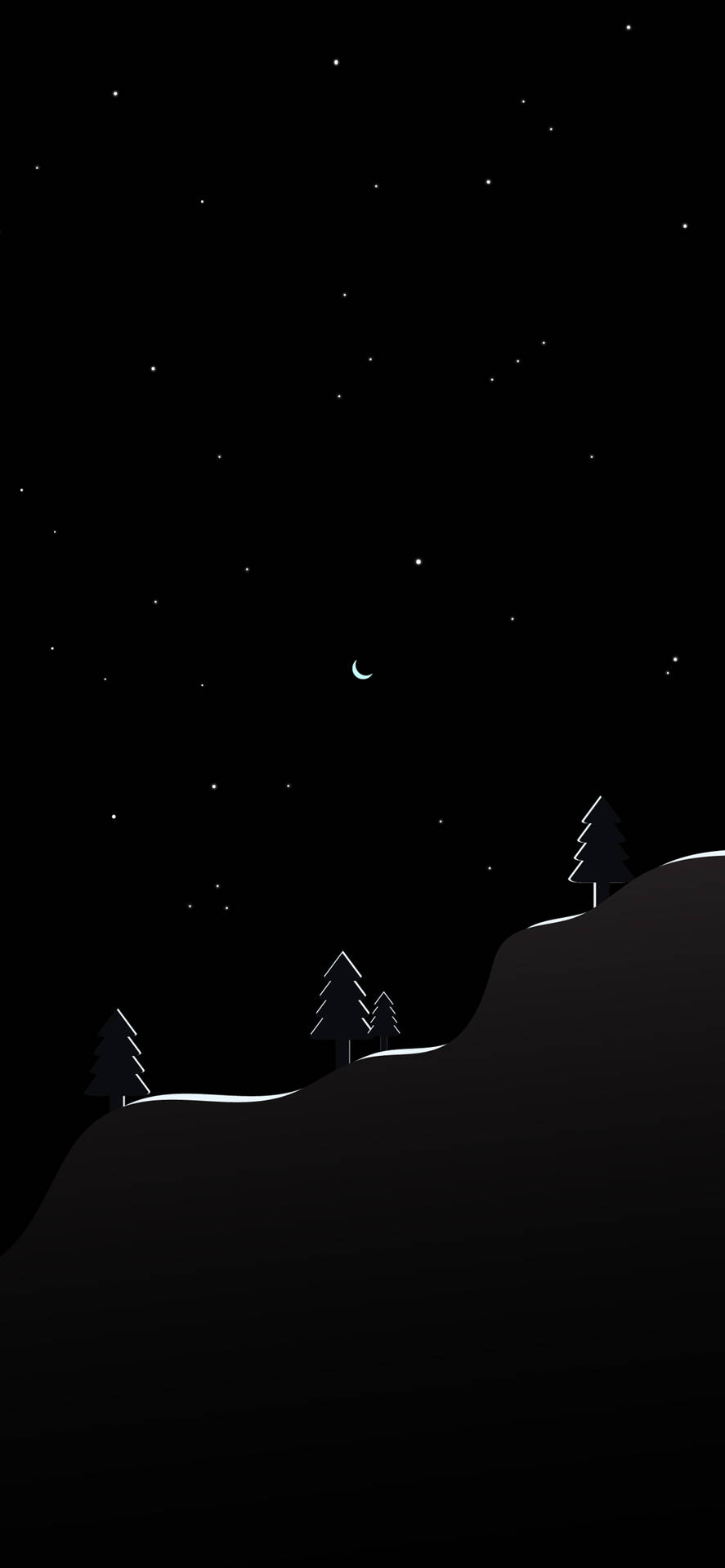 Doğa Gece Minimalist Siyah Telefon — Gece gökyüzü GIF Duvar Kağıdı