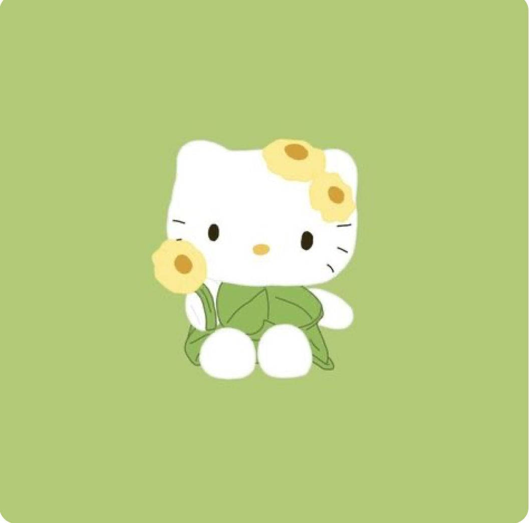 Doğa ve Hello Kitty Estetiği Duvar Kağıdı