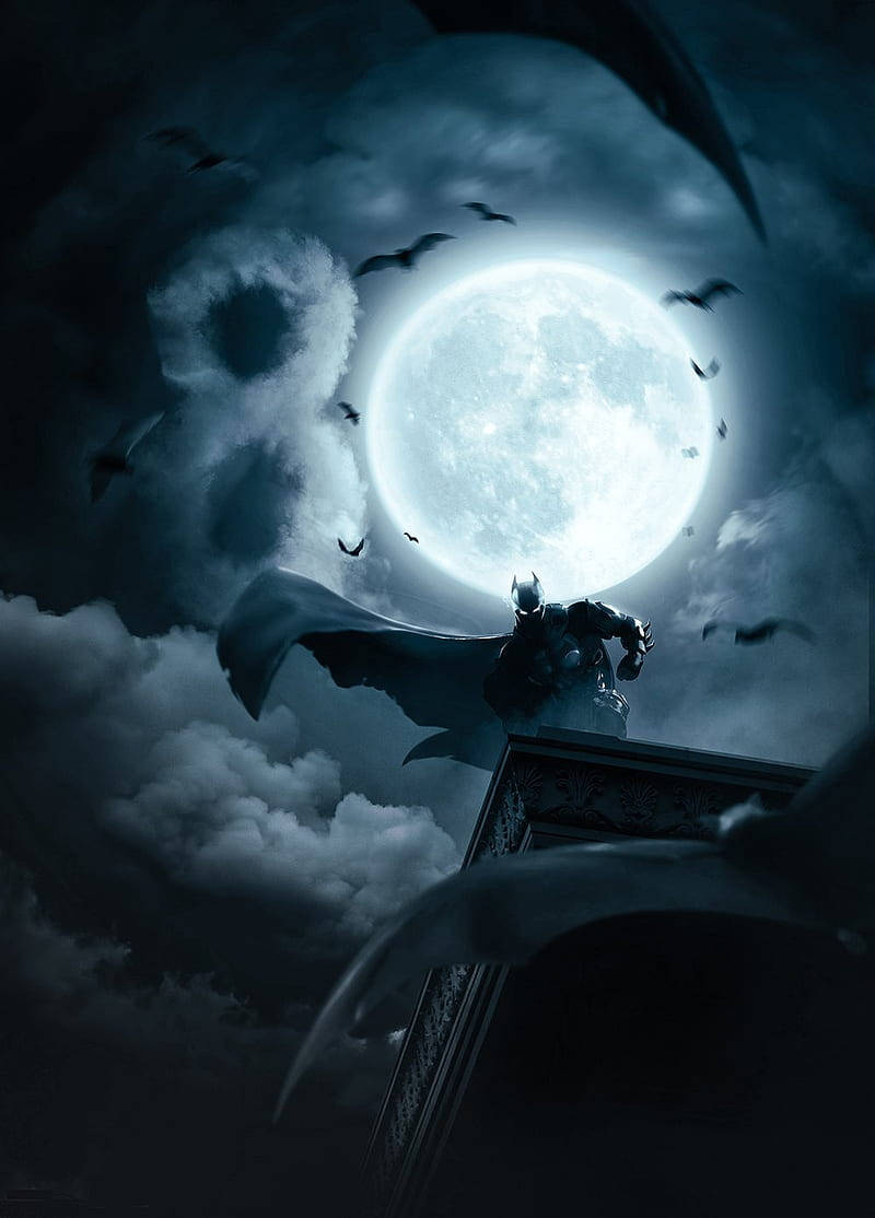 Dolunay Arkasında Batman Arkham Knight iPhone Duvar Kağıdı