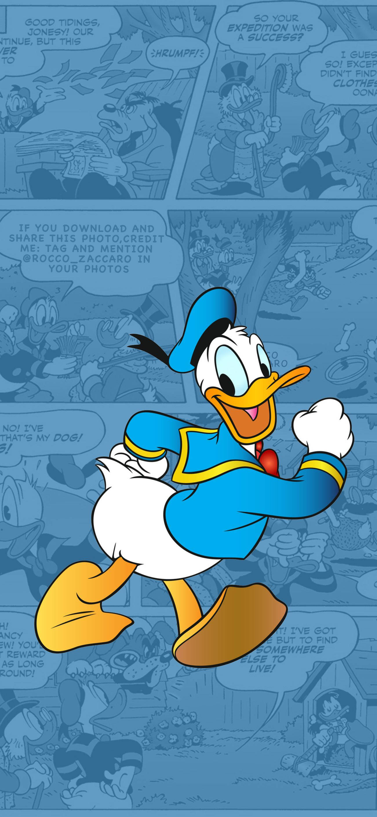 Donald Duck Çizgi Roman İllüstrasyonu Duvar Kağıdı