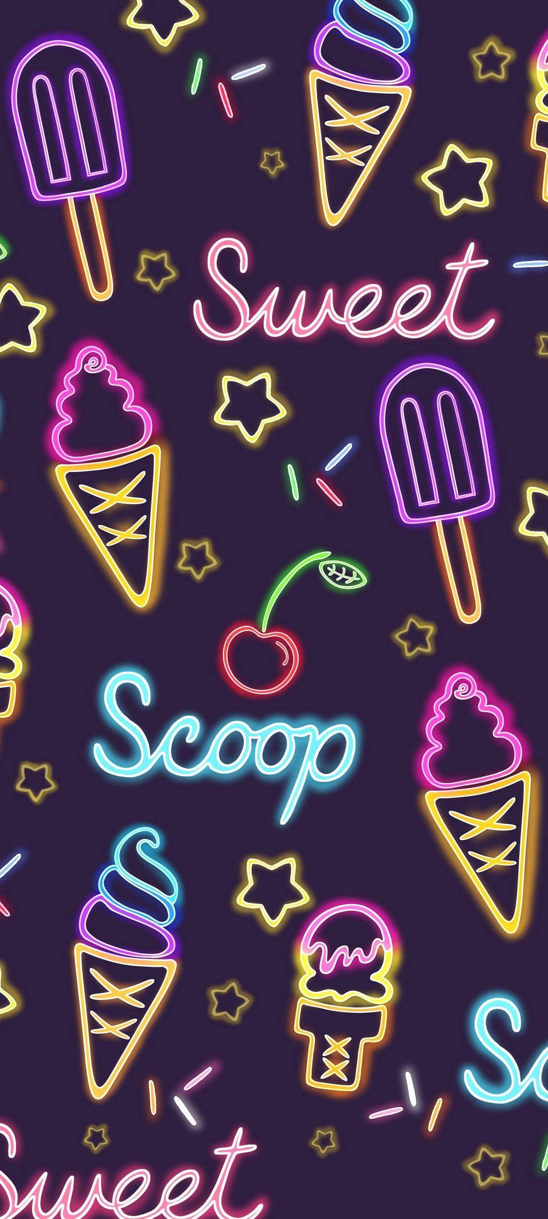 Dondurma Neon Telefon Duvar Kağıdı