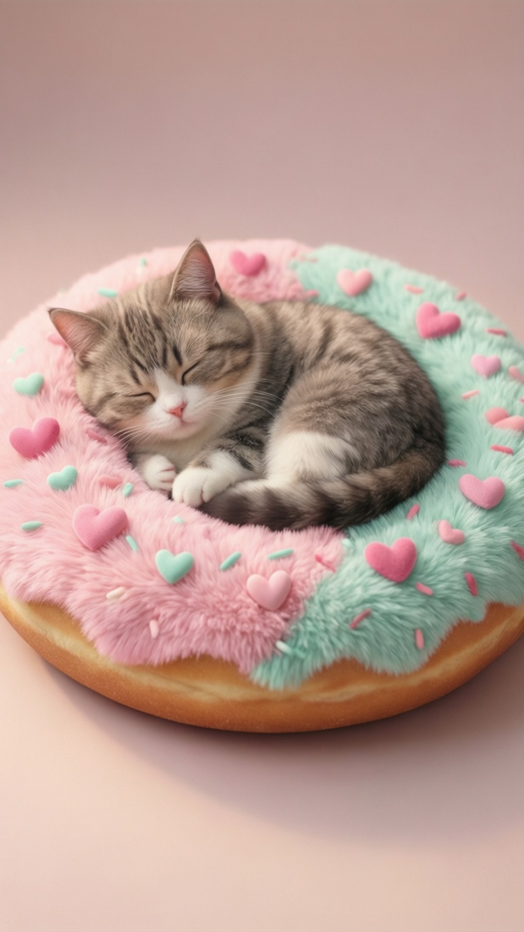 Donut Yatak Pusheen Duvar Kağıdı