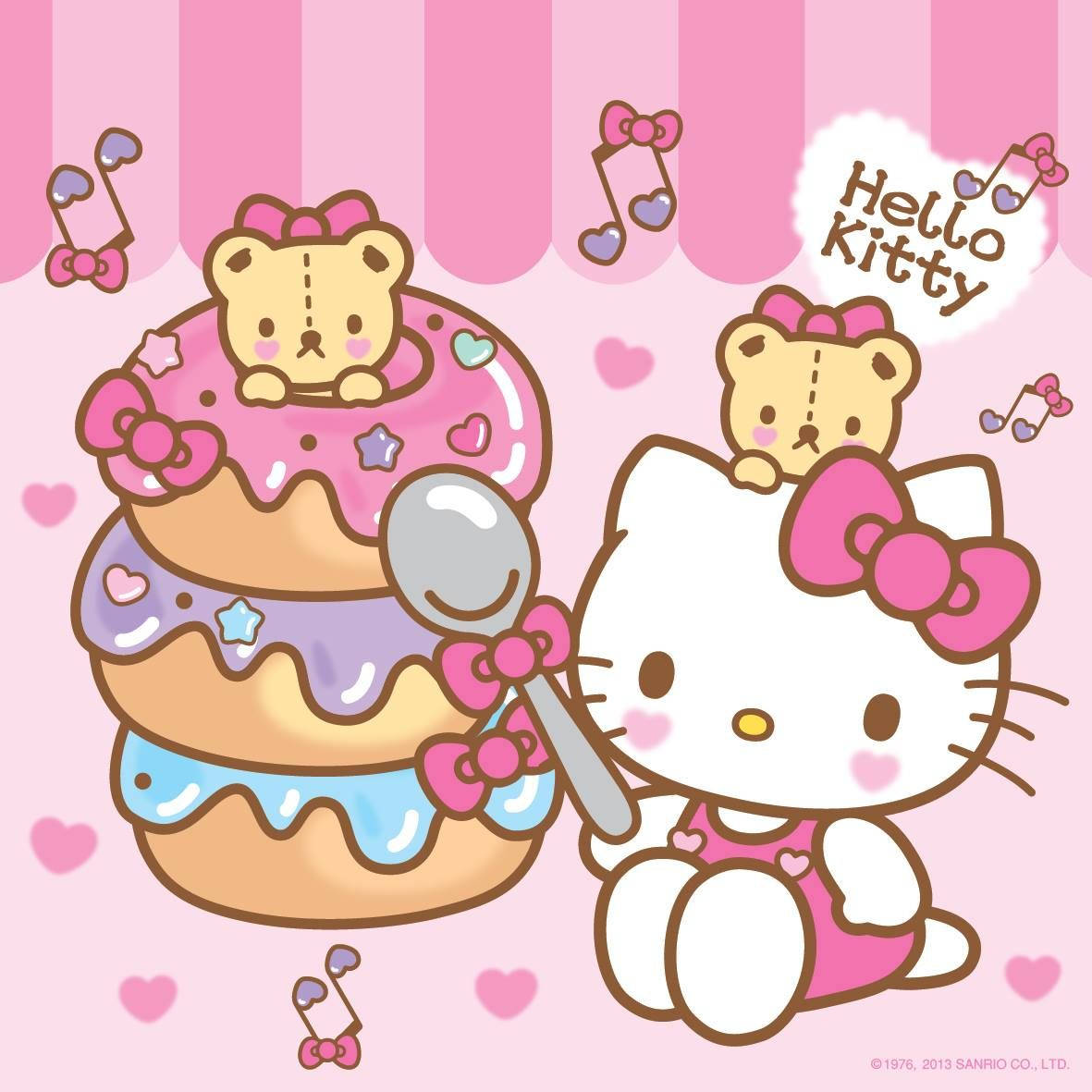 Donutlar ve Çizgi Film Hello Kitty PFP Duvar Kağıdı