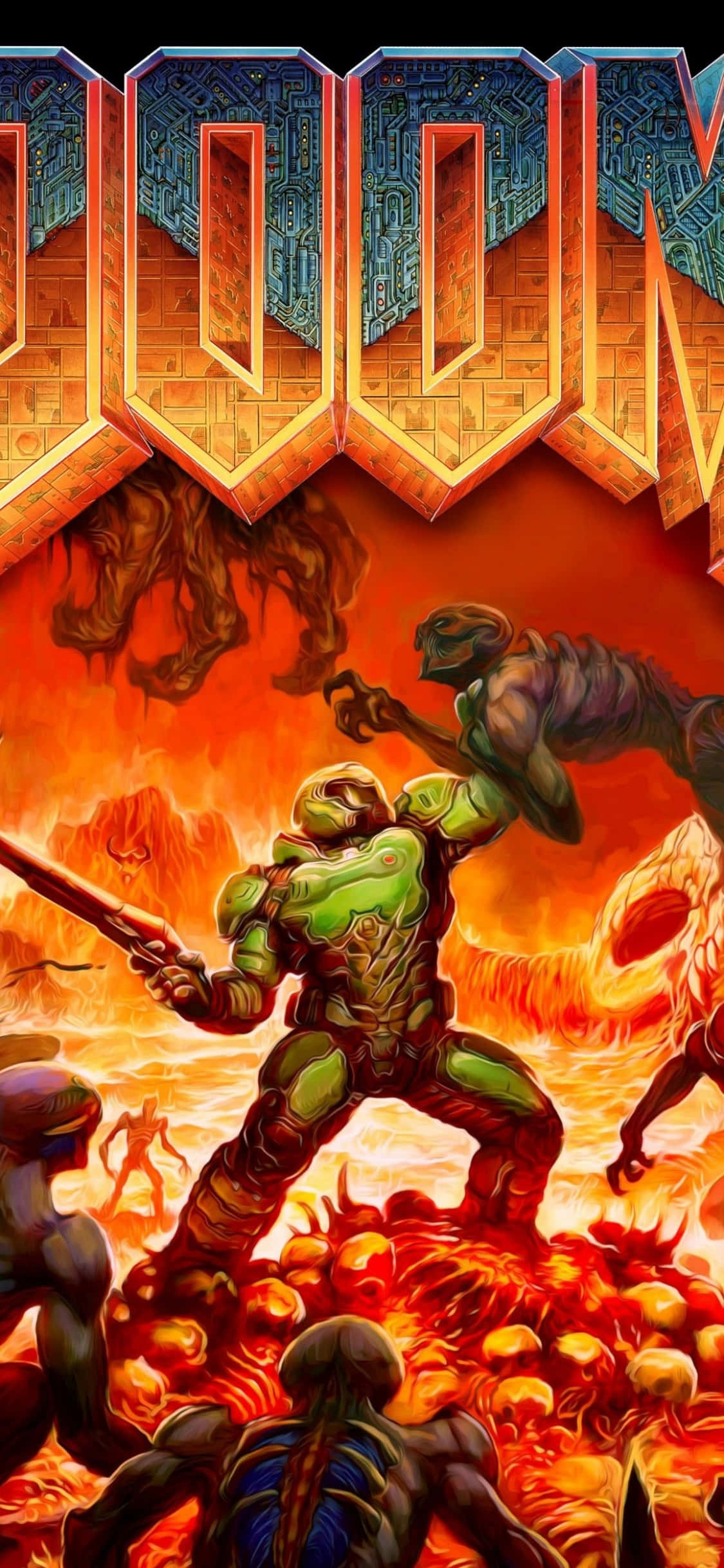 Doom Cehennemi iPhone Xs Arkaplanı Duvar Kağıdı