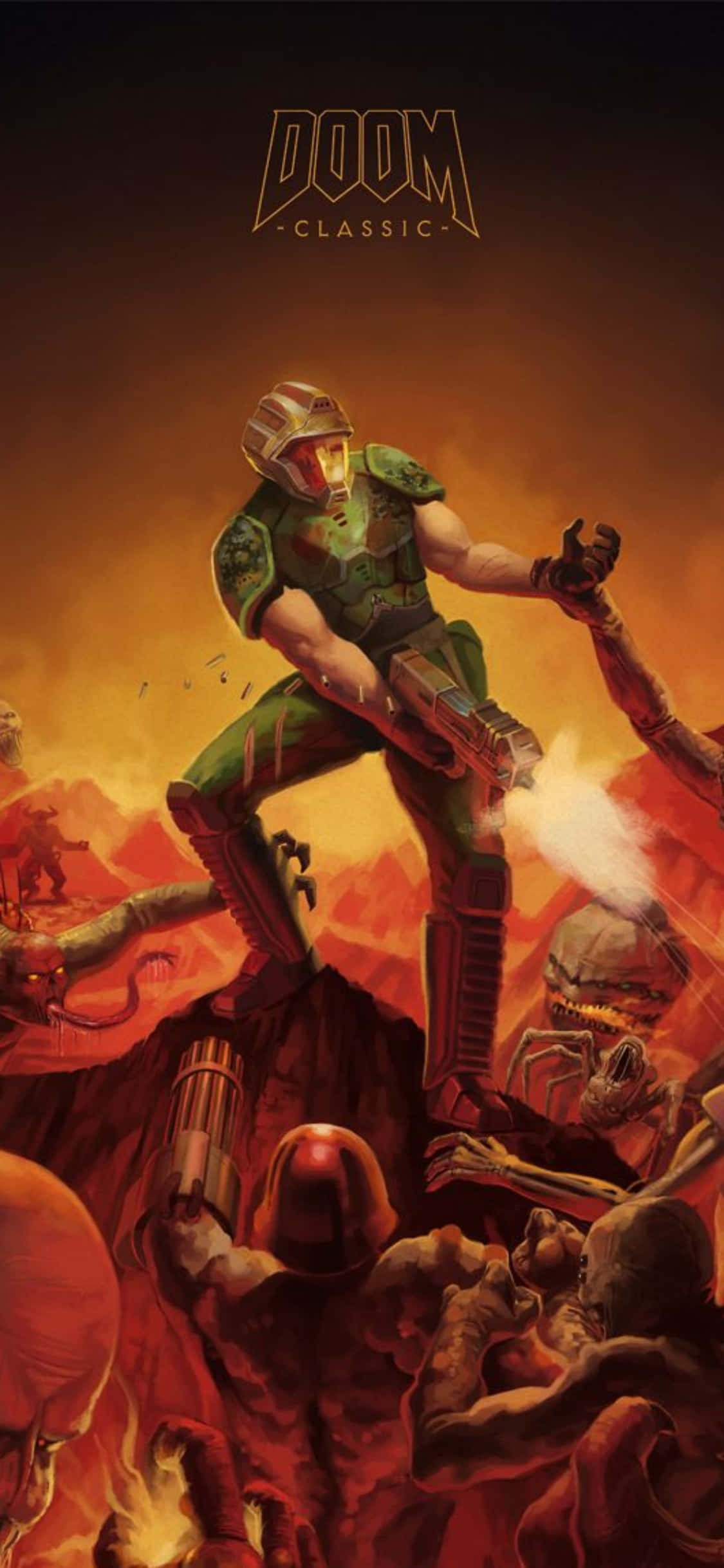 Doom iPhone Xs Ateşli Arka Planı Duvar Kağıdı