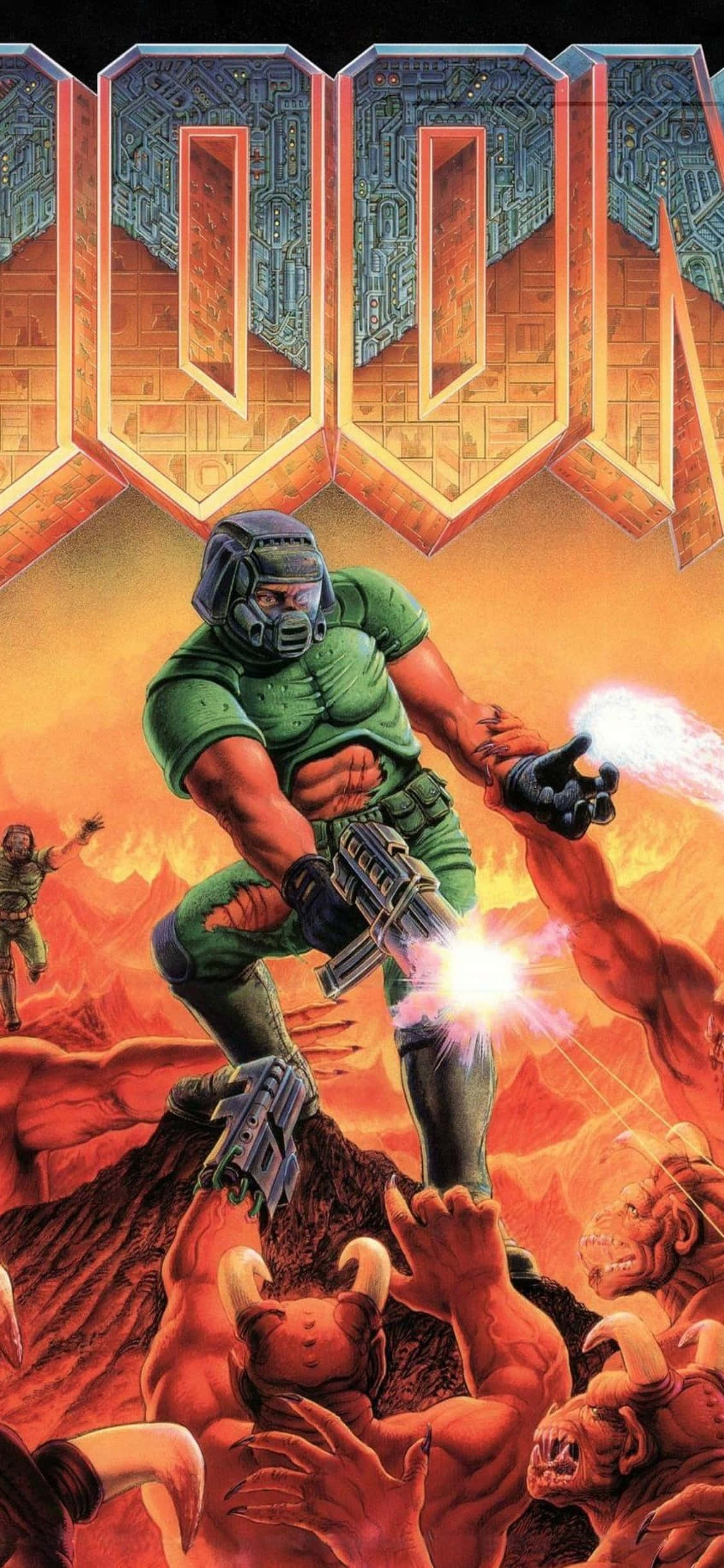 Doom Silahları Şeytanlar iPhone Xs Arka Planı Duvar Kağıdı