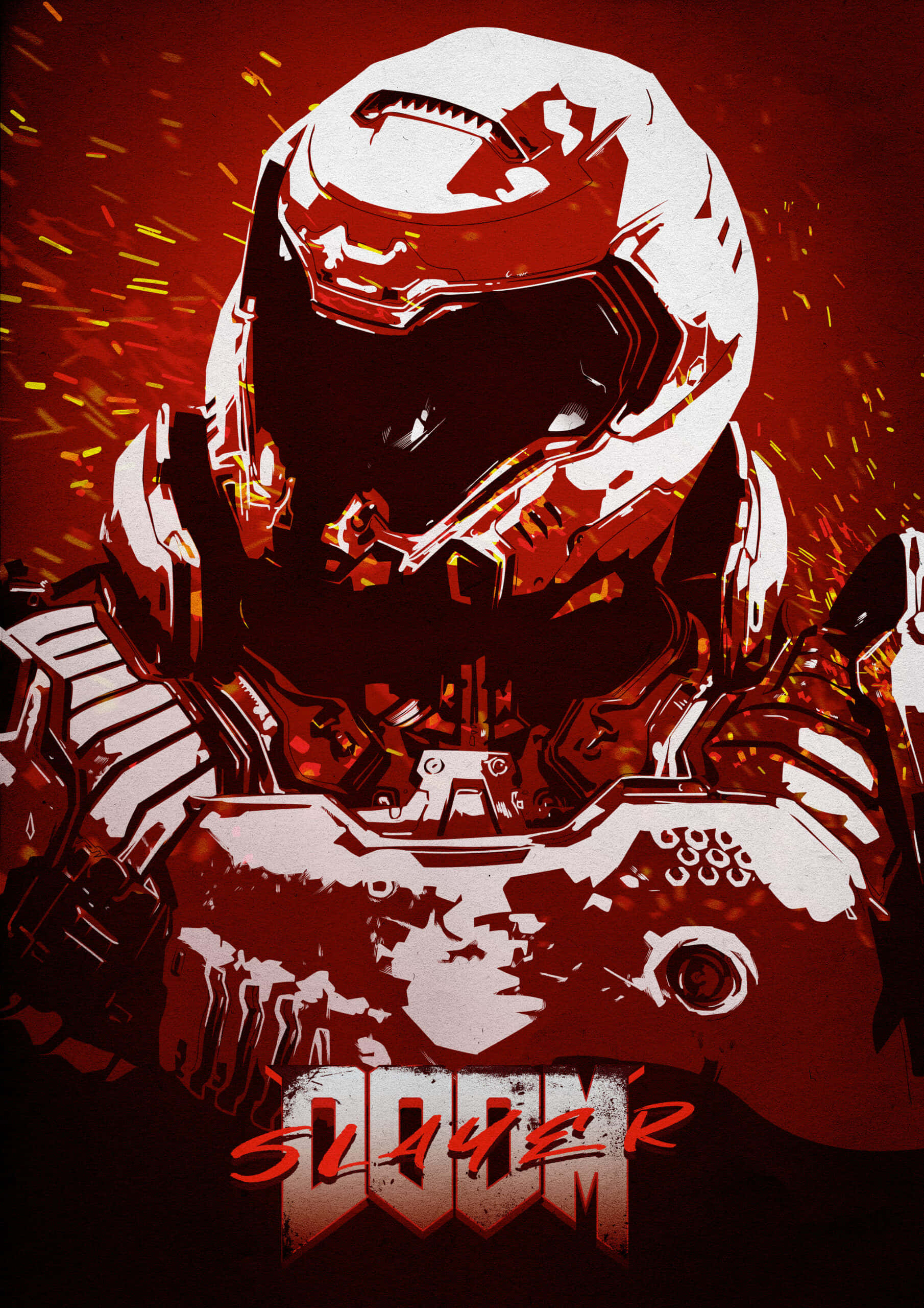 Doom Slayer düşmanlarını yener. Duvar Kağıdı