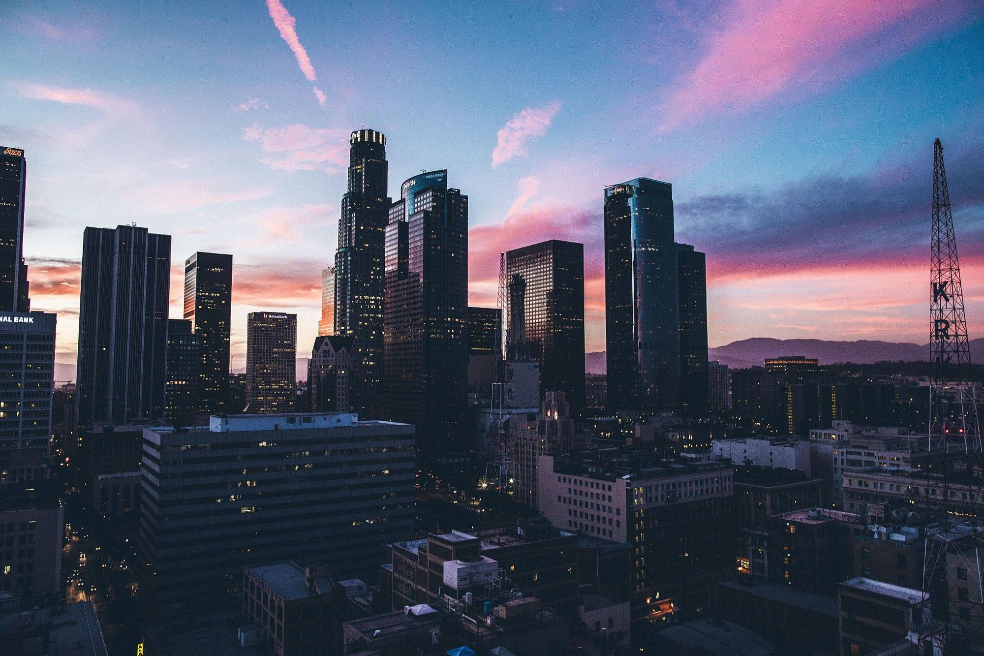 Downtown Los Angeles Gün Batımı Duvar Kağıdı