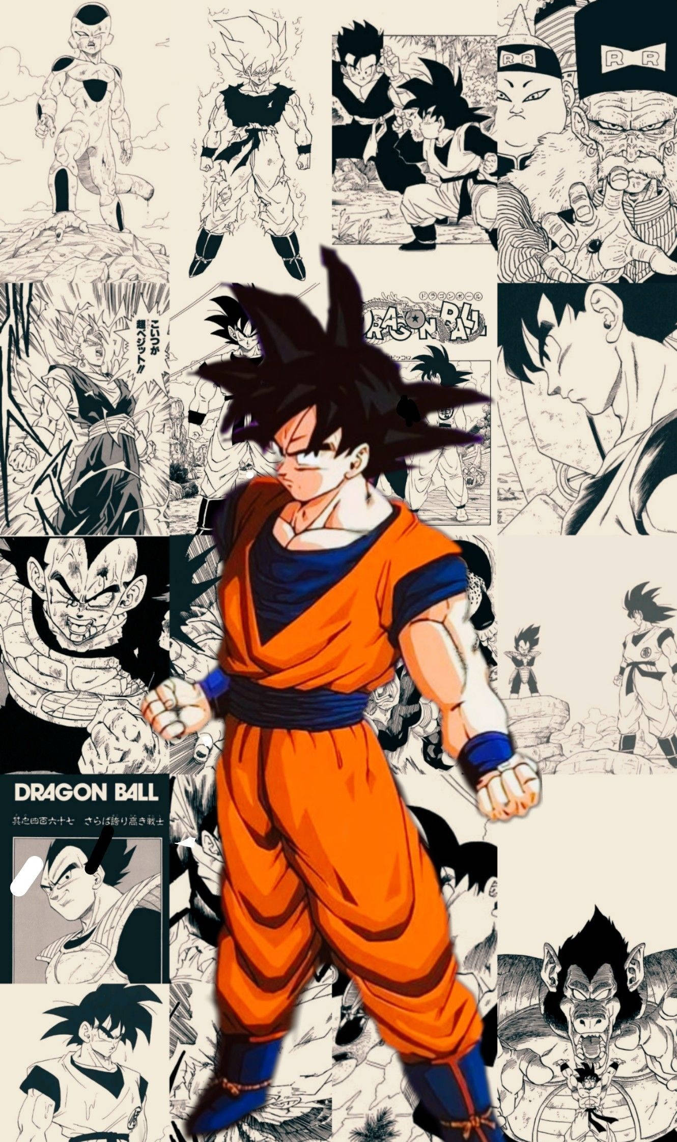 Dragon Ball Goku Manga Paneli Duvar Kağıdı