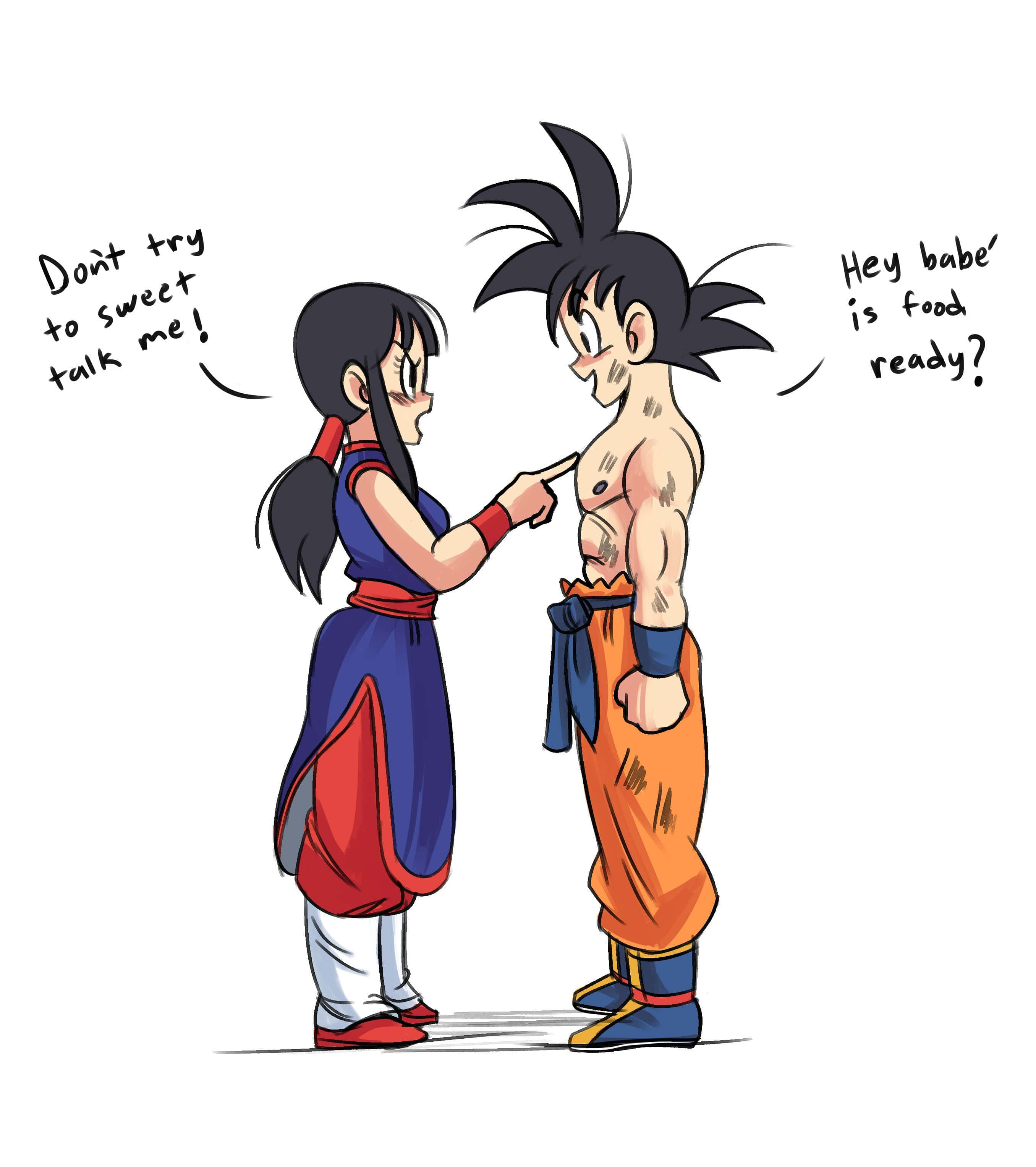 Dragon Ball Goku ve Chichi Sohbeti Duvar Kağıdı