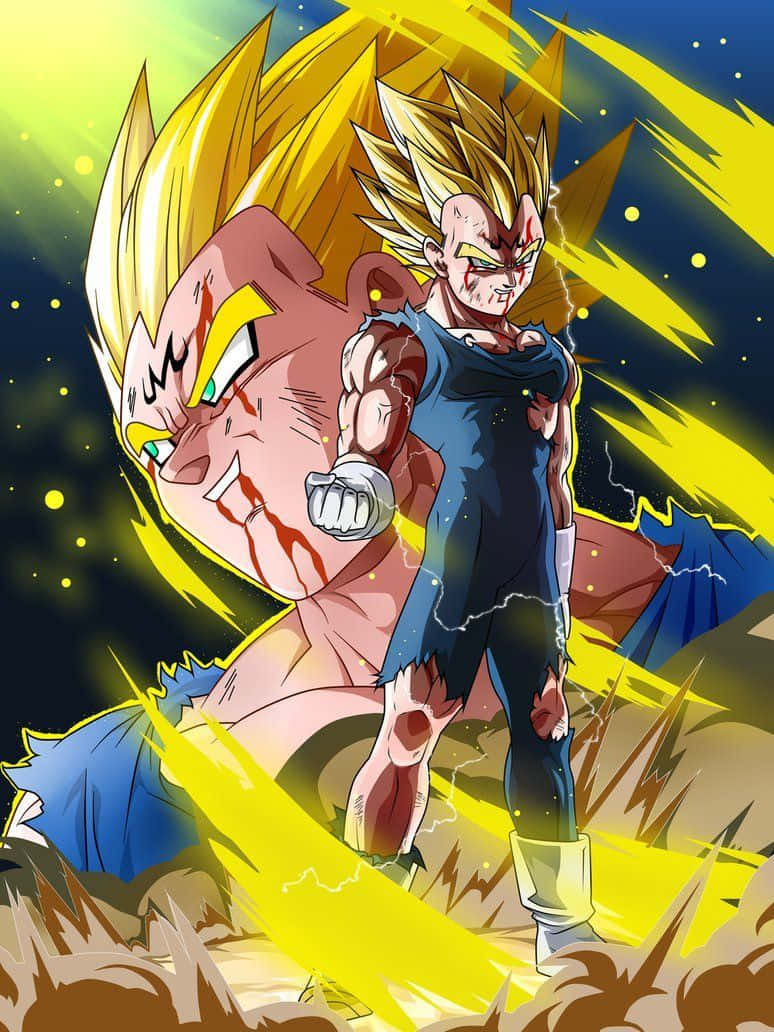 Dragon Ball Majin Vegeta Gülümsemesi Dijital Sanat Duvar Kağıdı