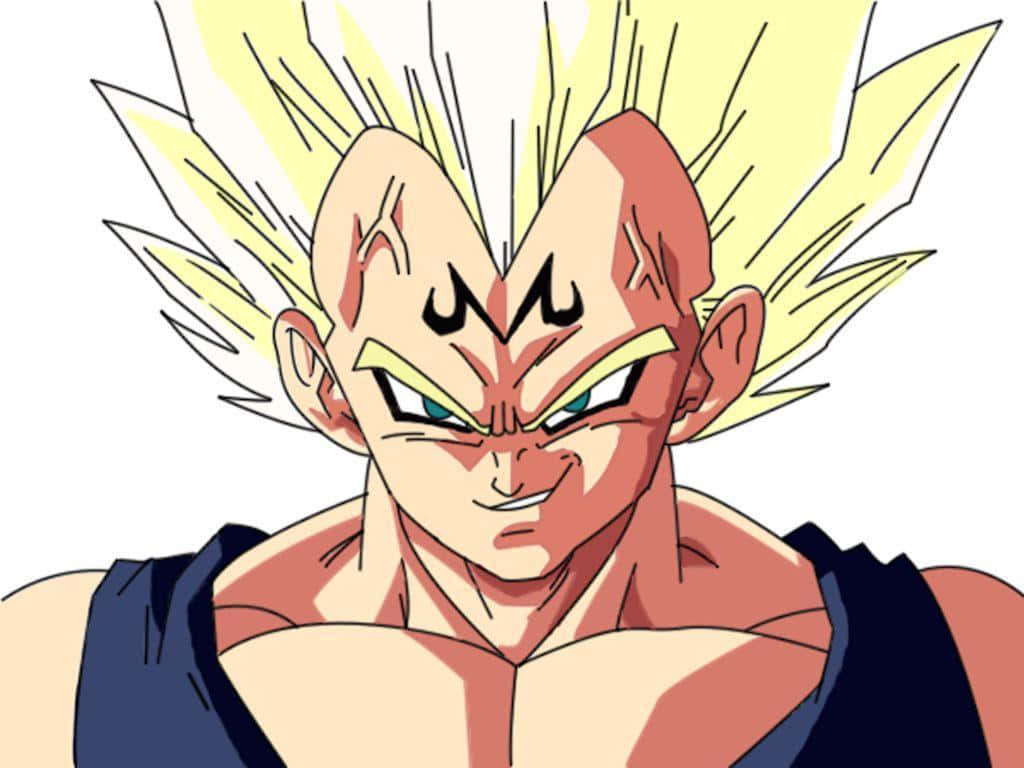 Dragon Ball Majin Vegeta Gülümsüyor Beyaz Arkaplan Duvar Kağıdı