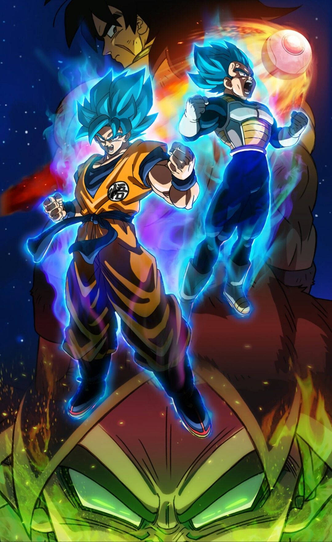 Dragon Ball Super Broly filminden Süper Saiyan Blue modundaki Son Goku. Duvar Kağıdı