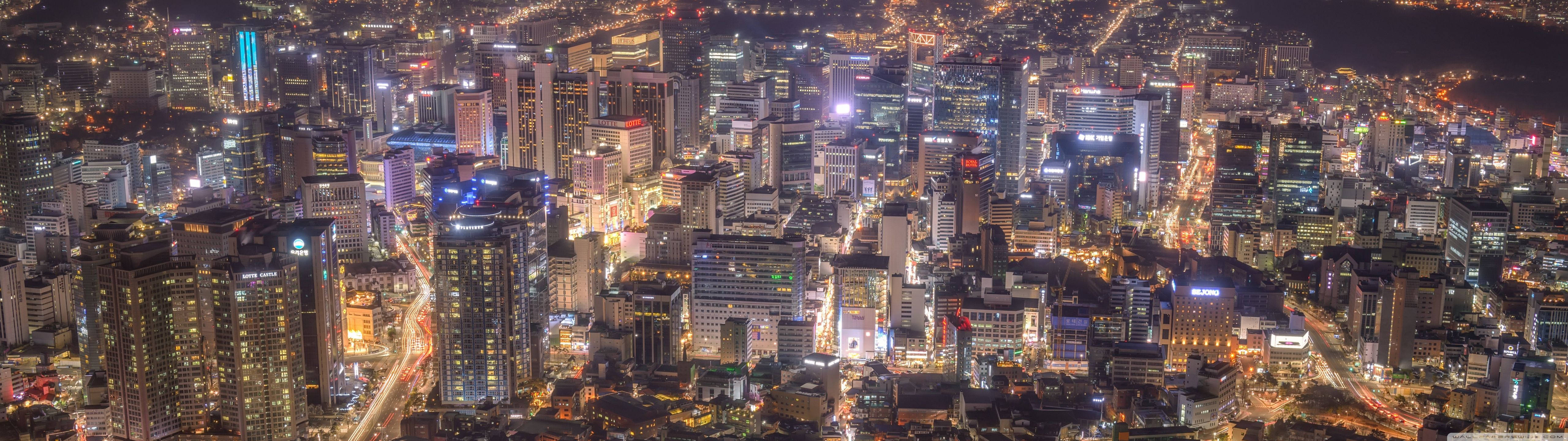 Dramatik Panoramik Gece Şehir Manzarası Duvar Kağıdı
