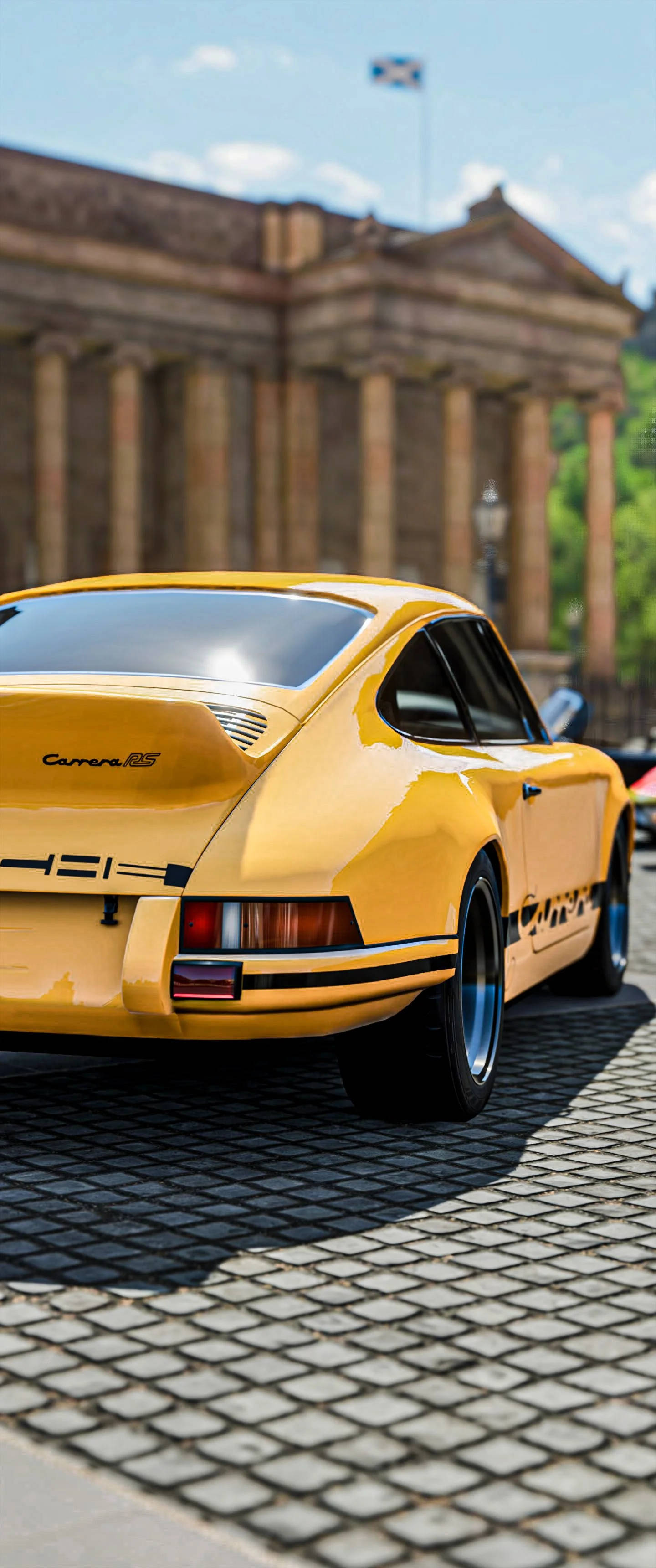 Dışarıda Park Etmiş Sarı Porsche 911 Duvar Kağıdı