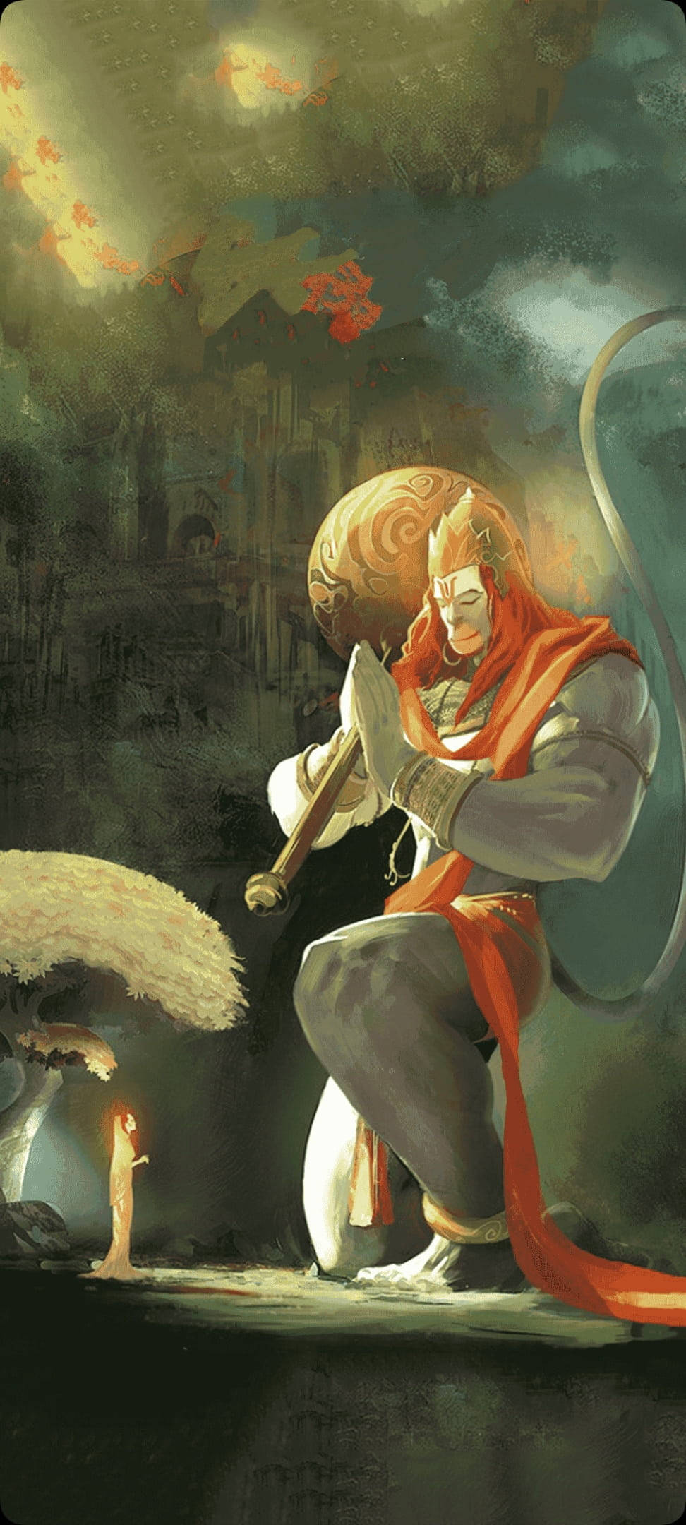 Dua Eden Hindu Tanrısı Hanuman Telefon Duvar Kağıdı