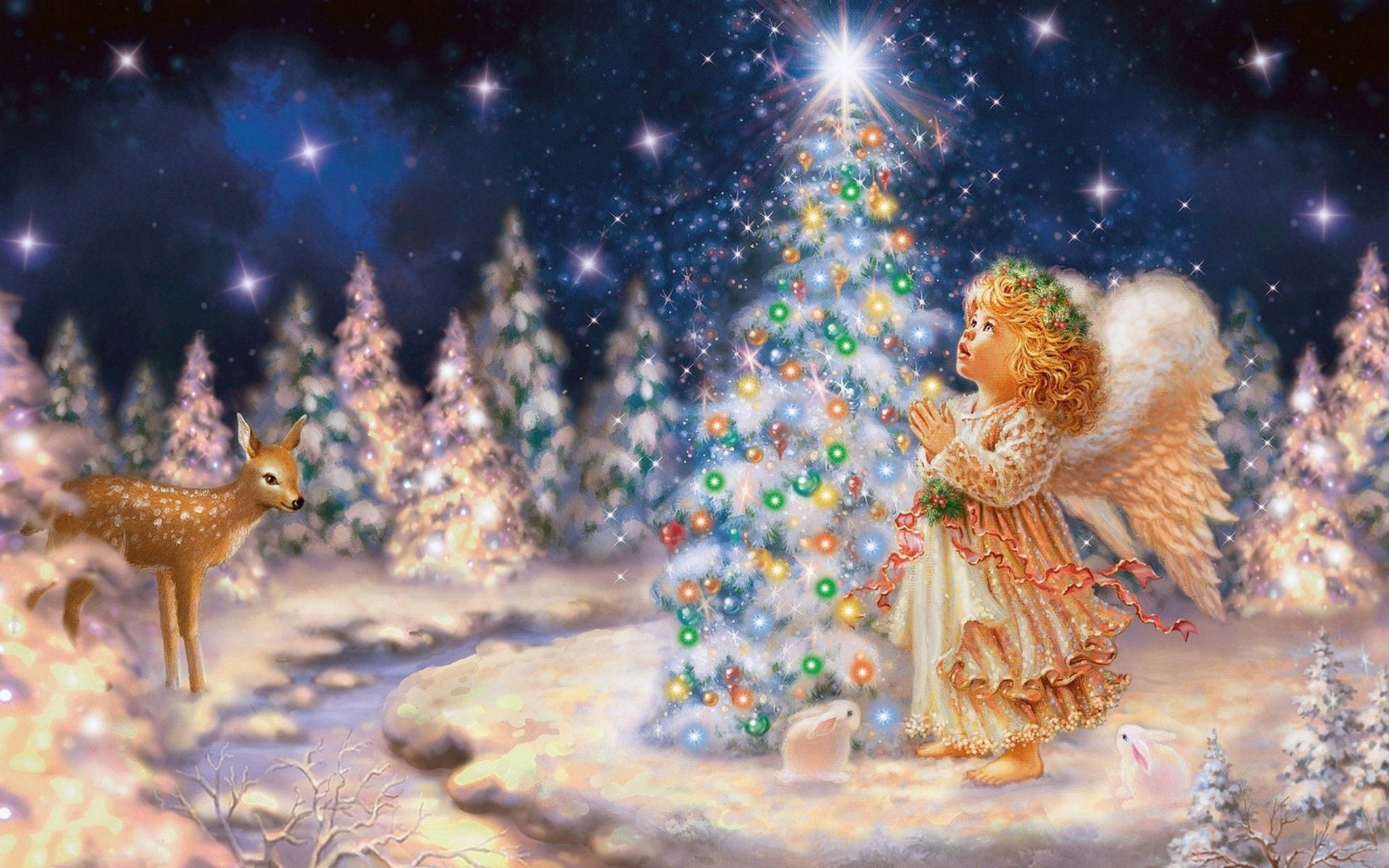 Dua Eden Noel Meleği Duvar Kağıdı