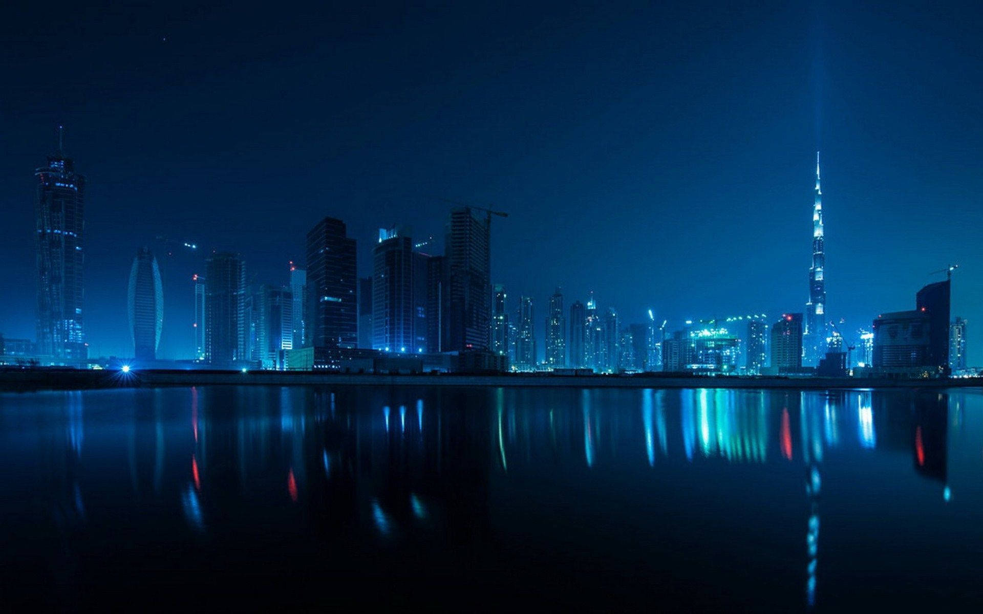 Dubai Silüeti Mavi Estetik PC Duvar Kağıdı
