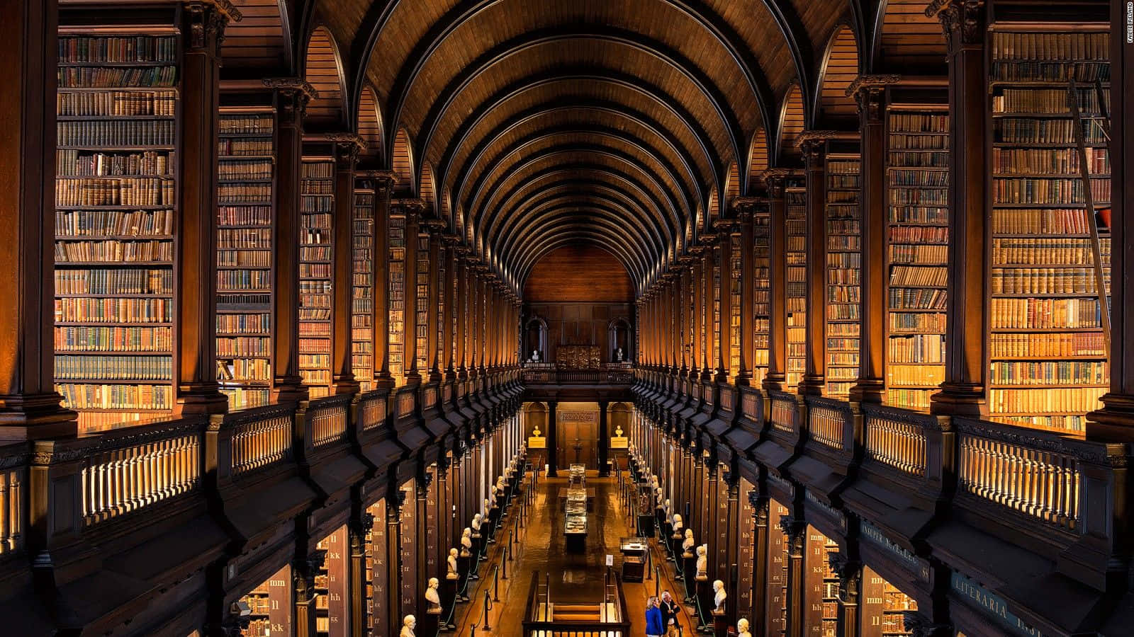 Dublin Eski Kütüphane Arka Planı Duvar Kağıdı