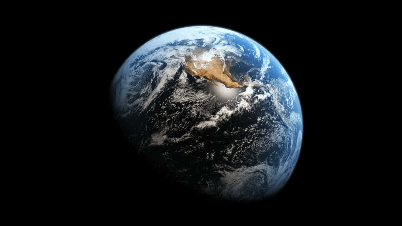 dünya siyah bir arka planda gösteriliyor Duvar Kağıdı