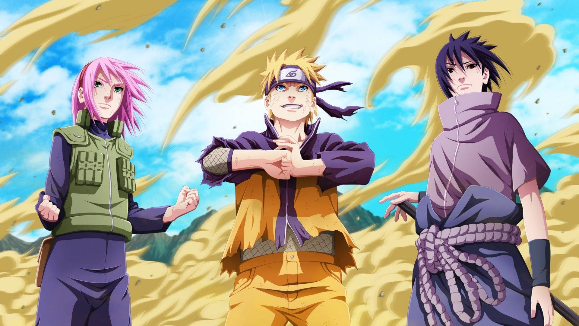 Dünyanın En Güçlü İki Ninjası, Naruto ve Sasuke, Sert Bir Savaşta Karşı Karşıya Geliyor. Duvar Kağıdı
