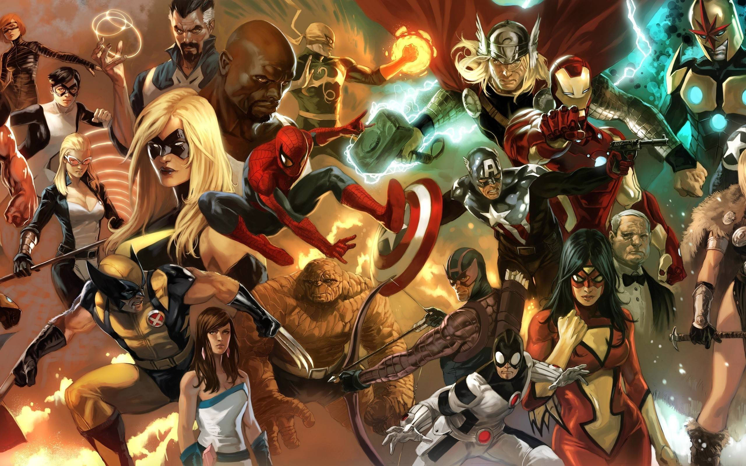 "Dünyayı Kurtarmak İçin Marvel Süper Kahramanlarını Birleştirin!" Duvar Kağıdı