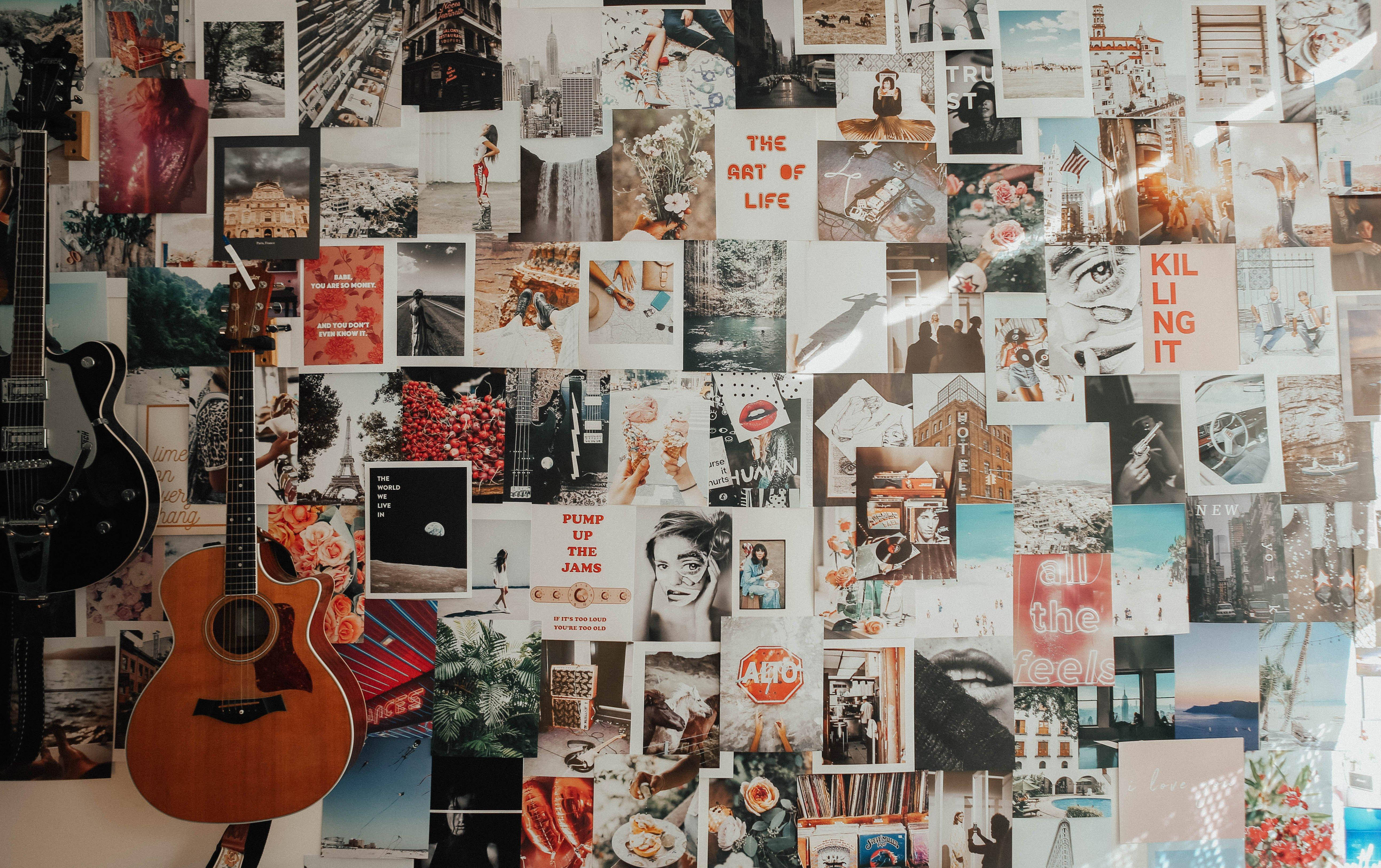 Duvar Estetiği Koleji İçinde Gitar Duvar Kağıdı
