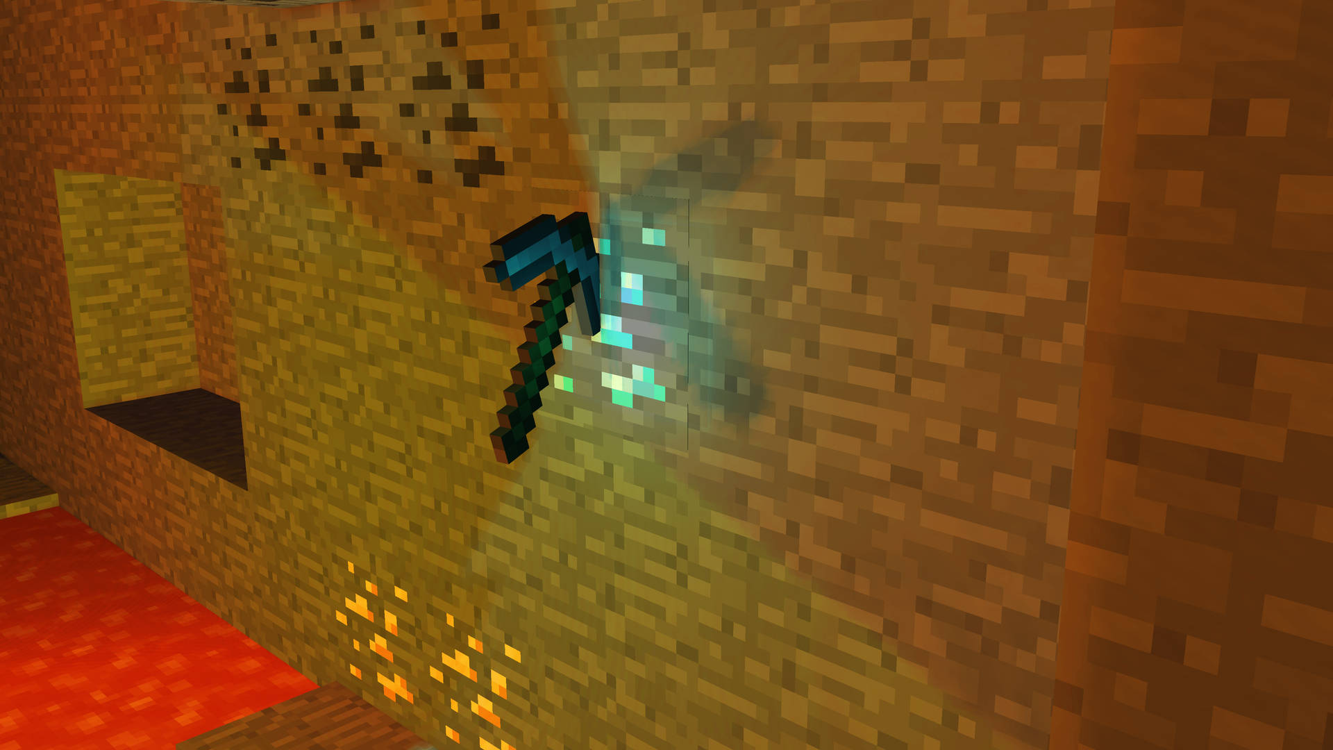 Minecraft tuğla duvarlarda kazma HD duvar kağıdı
