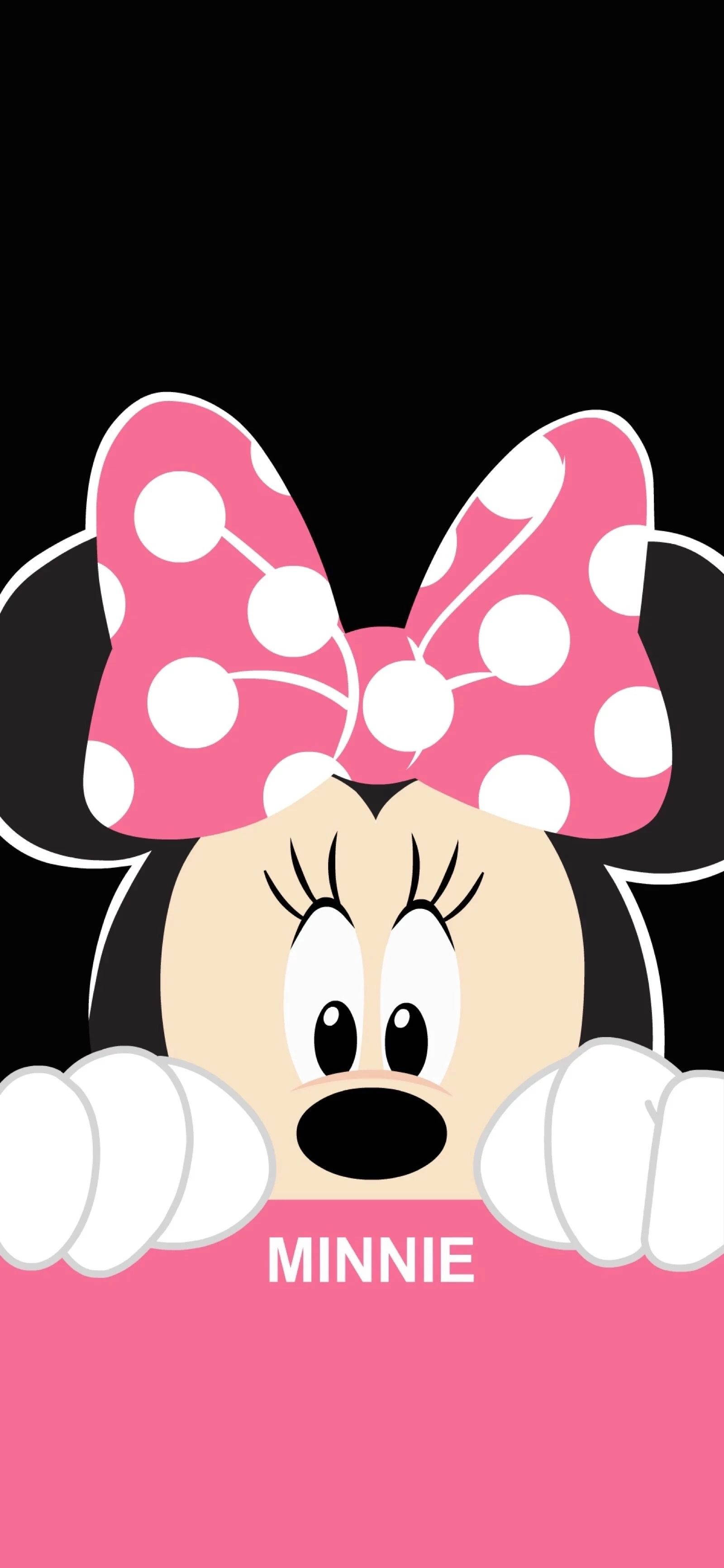 Duvardan Bakan Minnie Fare Duvar Kağıdı