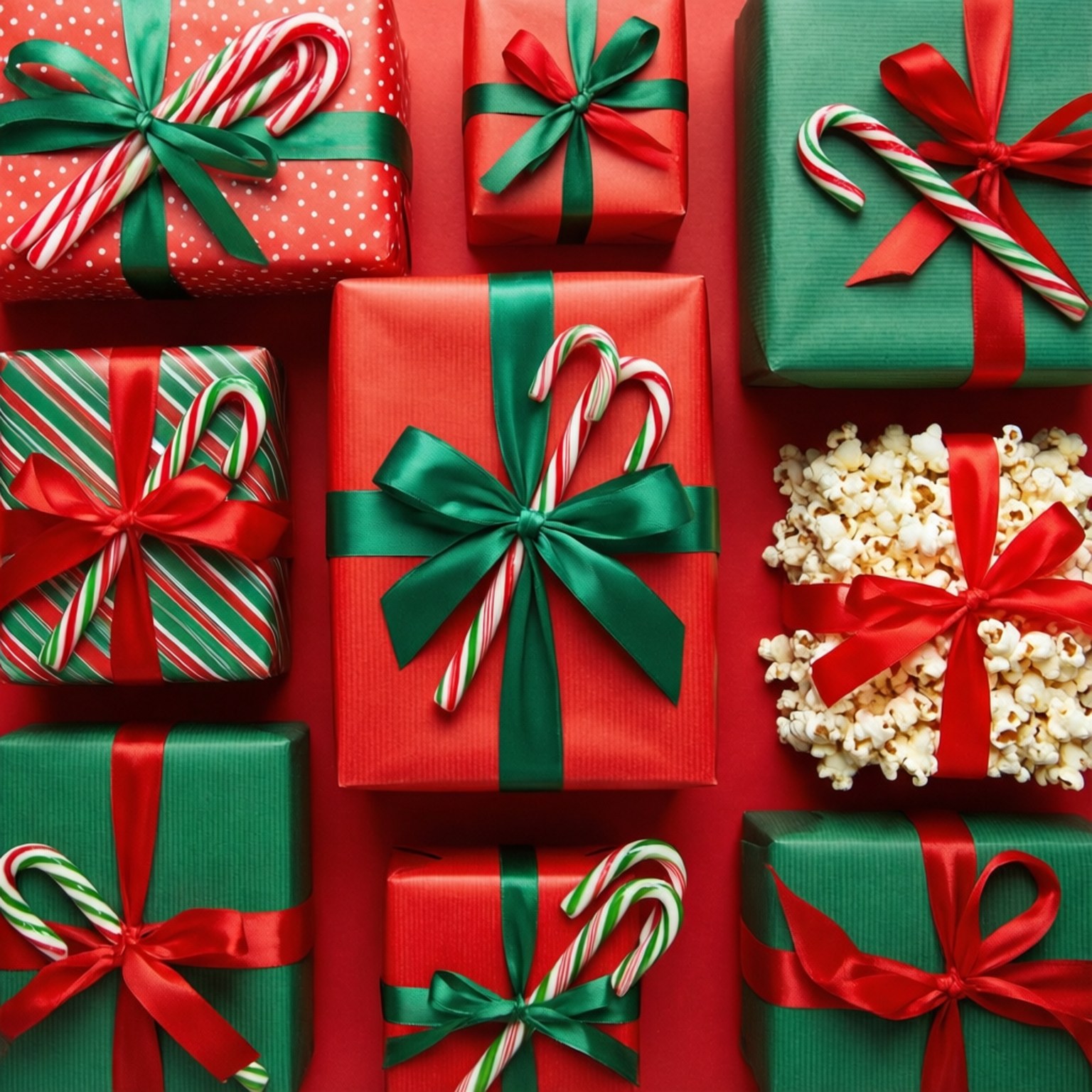 Düz Serim Noel Hediyeleri Duvar Kağıdı