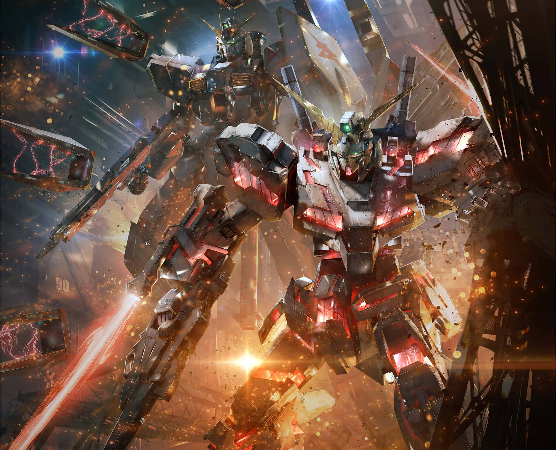 "Efsanevi Gundam'ın savaş alanındaki gücünü göstermesi" Duvar Kağıdı