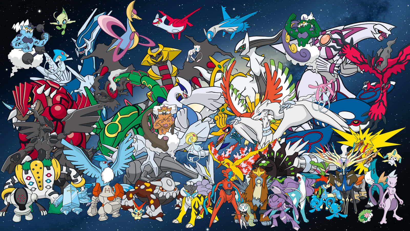 Efsanevi Pokémonlarla Yoğun Savaş Sahnesi Duvar Kağıdı