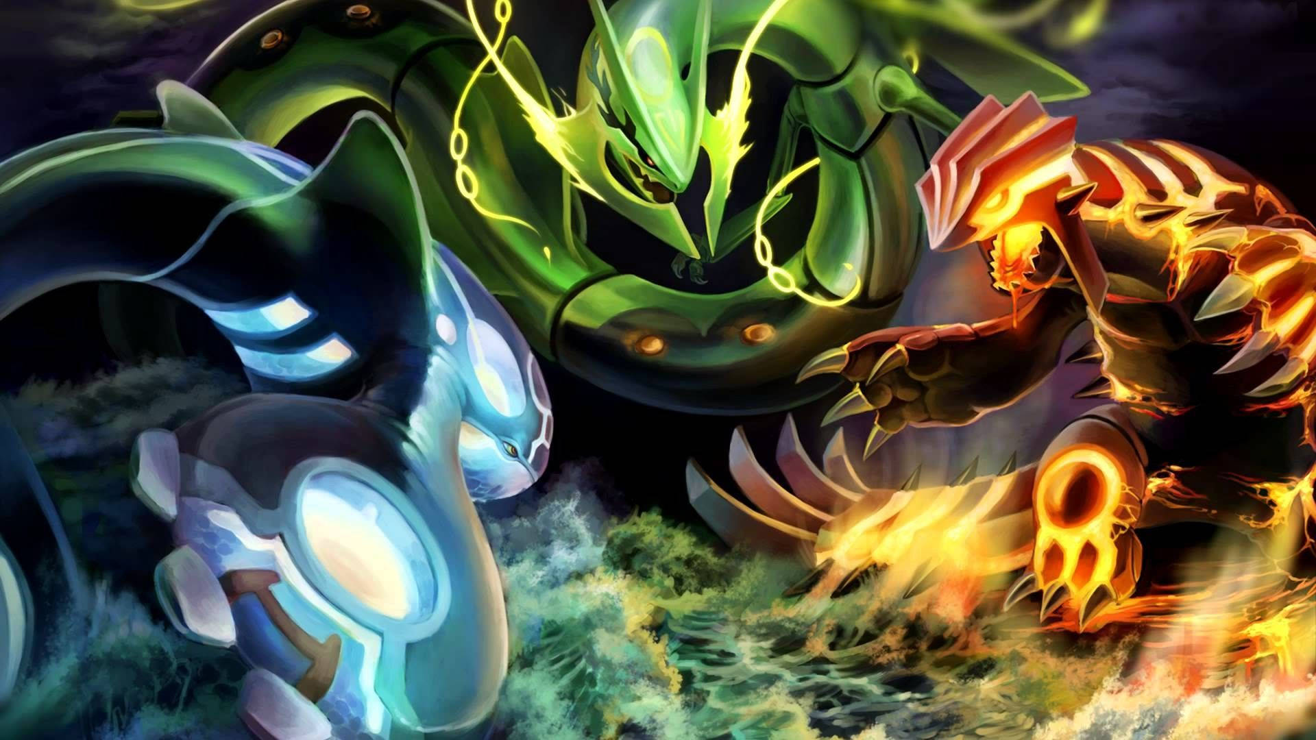 Efsanevi üçlü Pokemon savaş duvar kağıdı.