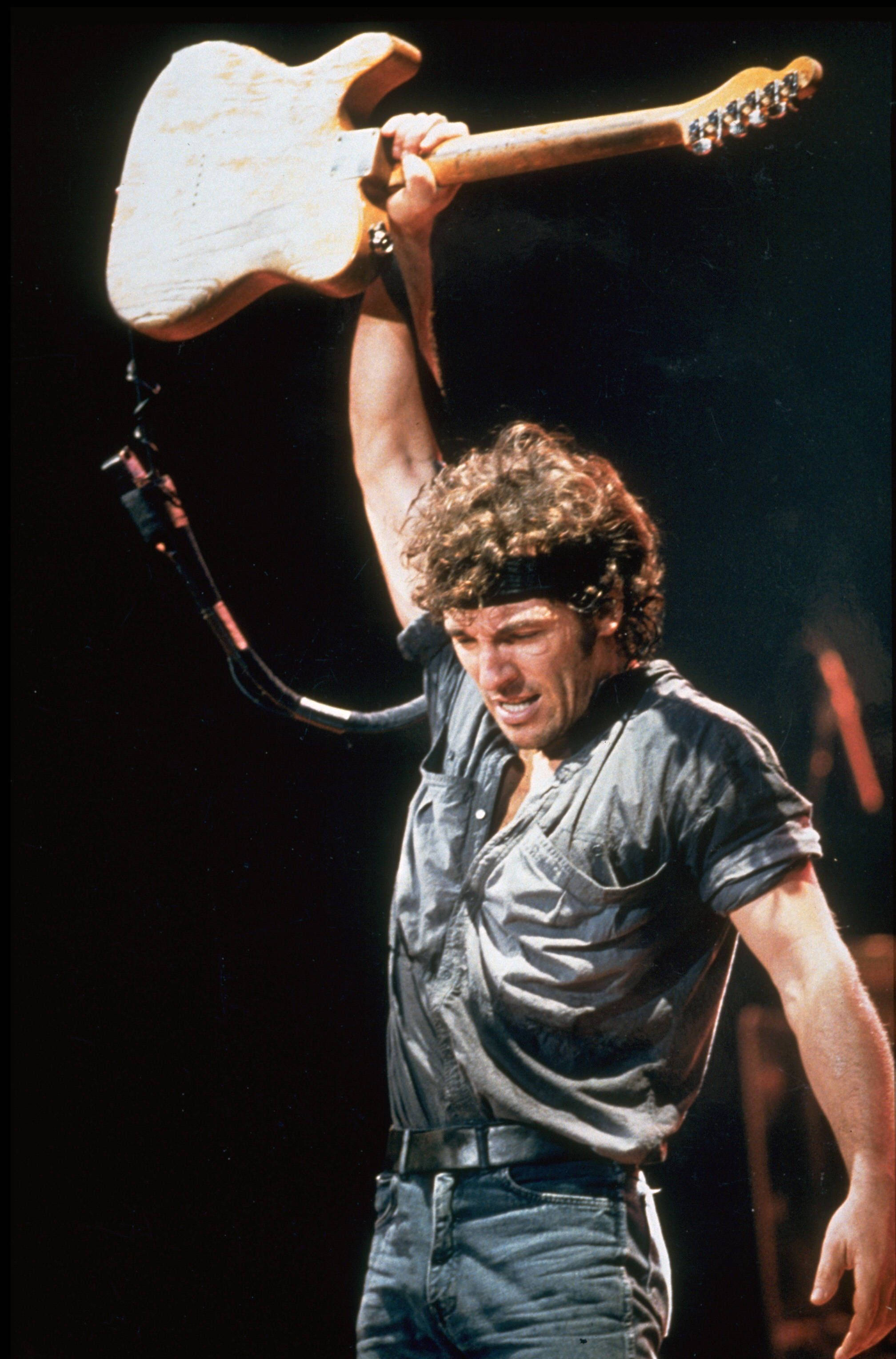 Efsanevi Rockçı Bruce Springsteen Canlı Performans Duvar Kağıdı