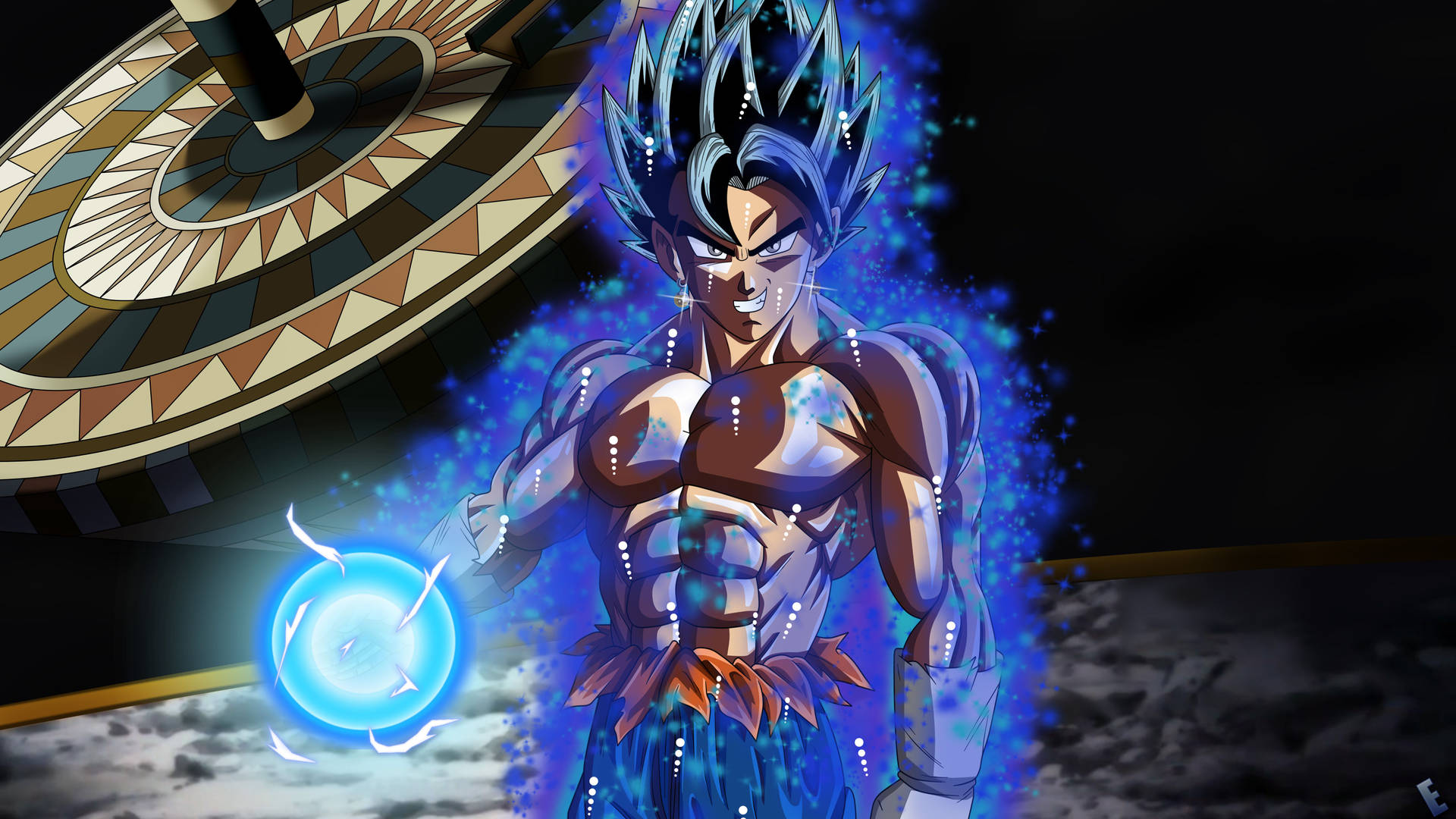 Dragon Ball San Goku mavi saçlı süper broly ve süper saiyan anime karakteri.